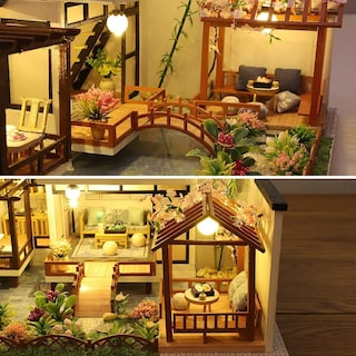 Foto 4 | Villa Casita Muñecas Con Piscina Muebles Led Miniatura Belug Multicolor