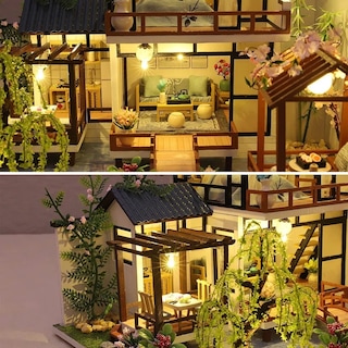 Foto 5 | Villa Casita Muñecas Con Piscina Muebles Led Miniatura Belug Multicolor