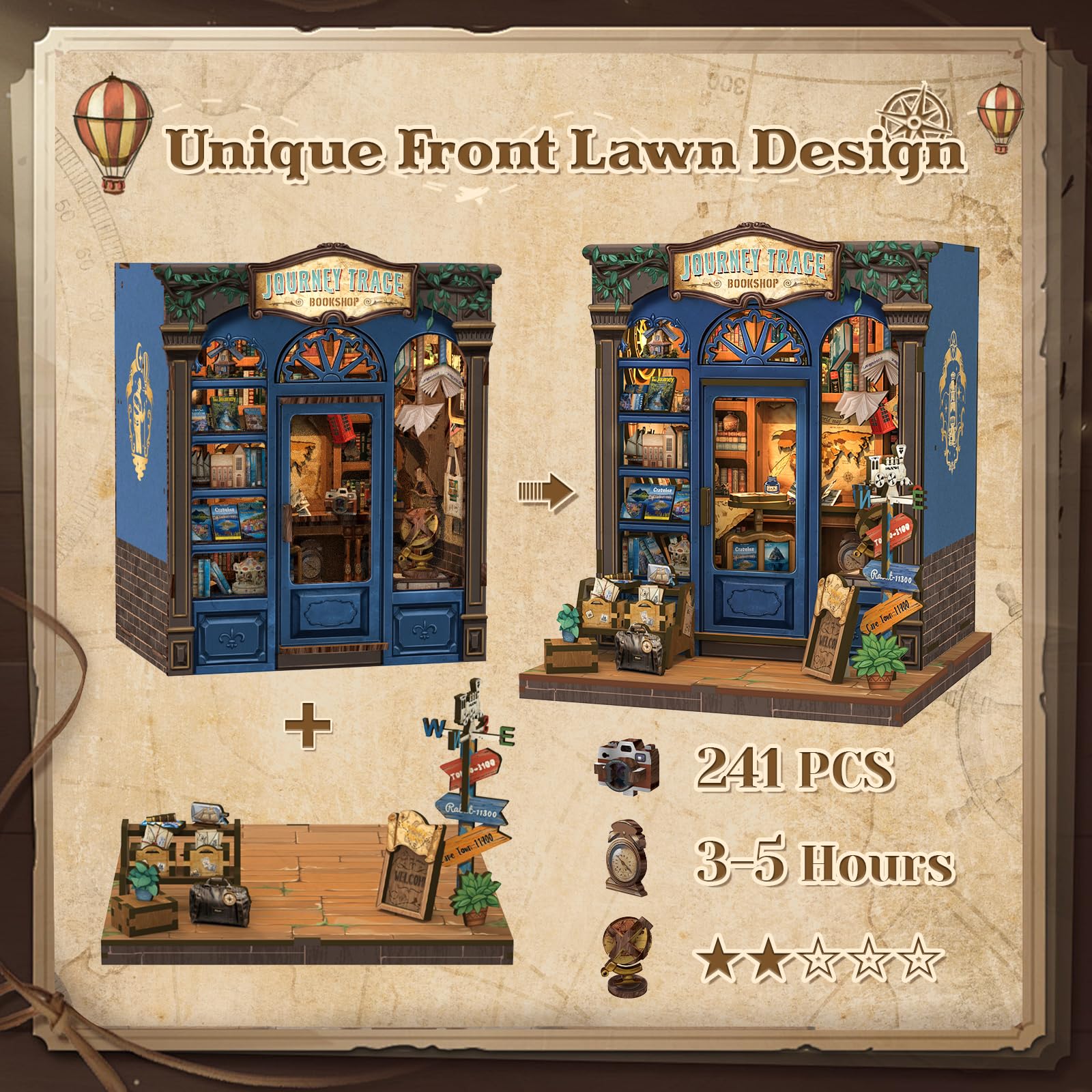 Foto 5 pulgar | Kit De Casa De Muñecas En Miniatura Cutebee Book Nook Journey - Venta Internacional.