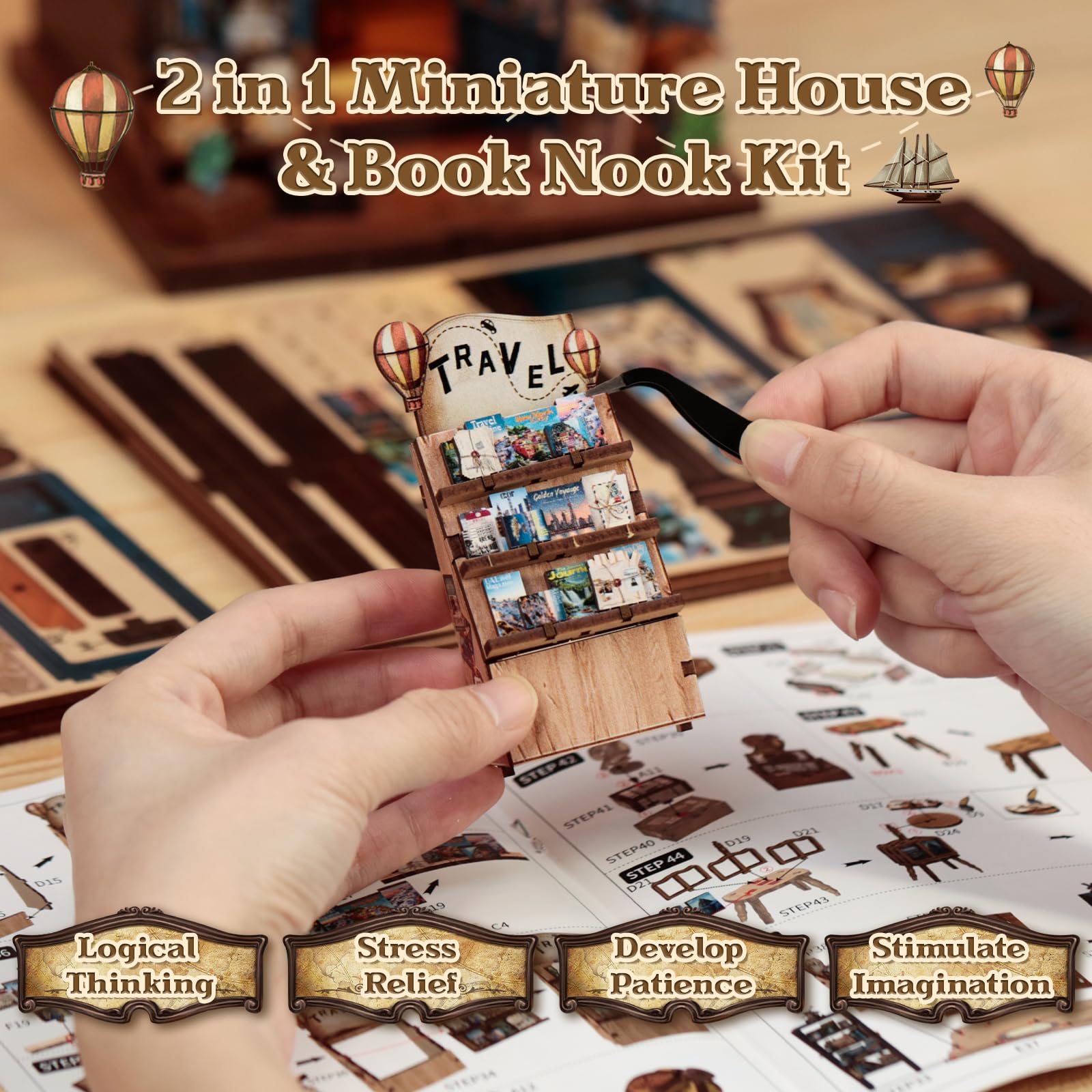 Foto 6 pulgar | Kit De Casa De Muñecas En Miniatura Cutebee Book Nook Journey - Venta Internacional.