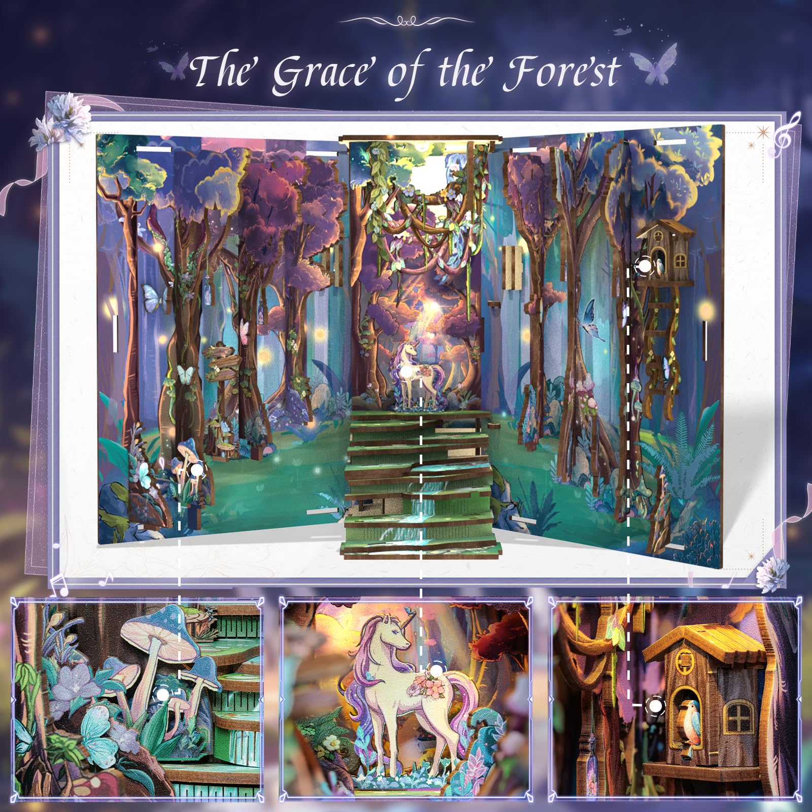 Foto 7 | Kit De Casa De Muñecas En Miniatura Cutebee Book Nook The Grace - Venta Internacional.
