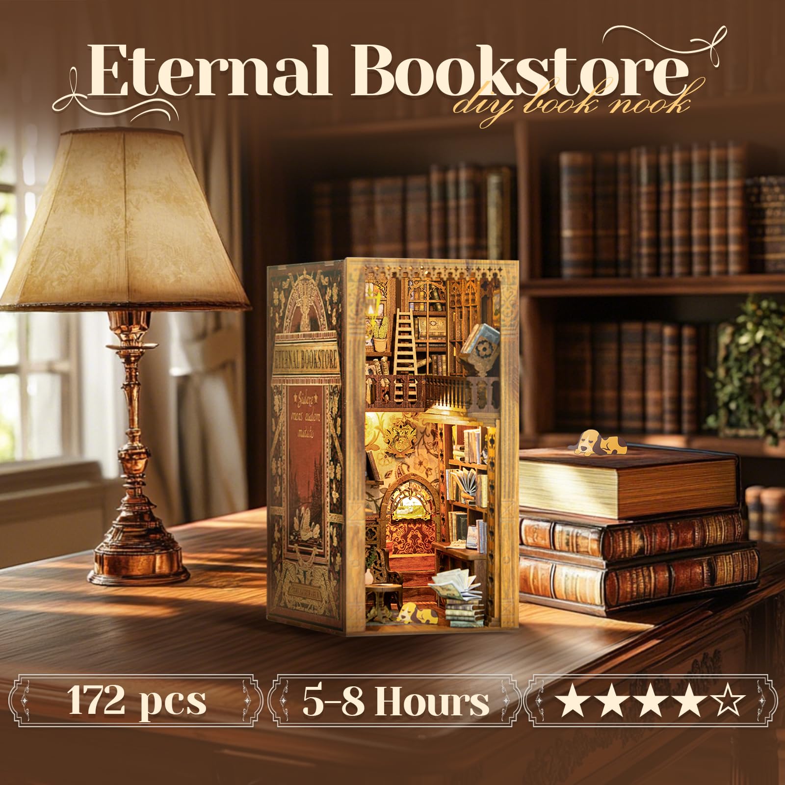 Foto 4 | Kit De Casa De Muñecas En Miniatura Cutebee Book Nook Eternal - Venta Internacional.