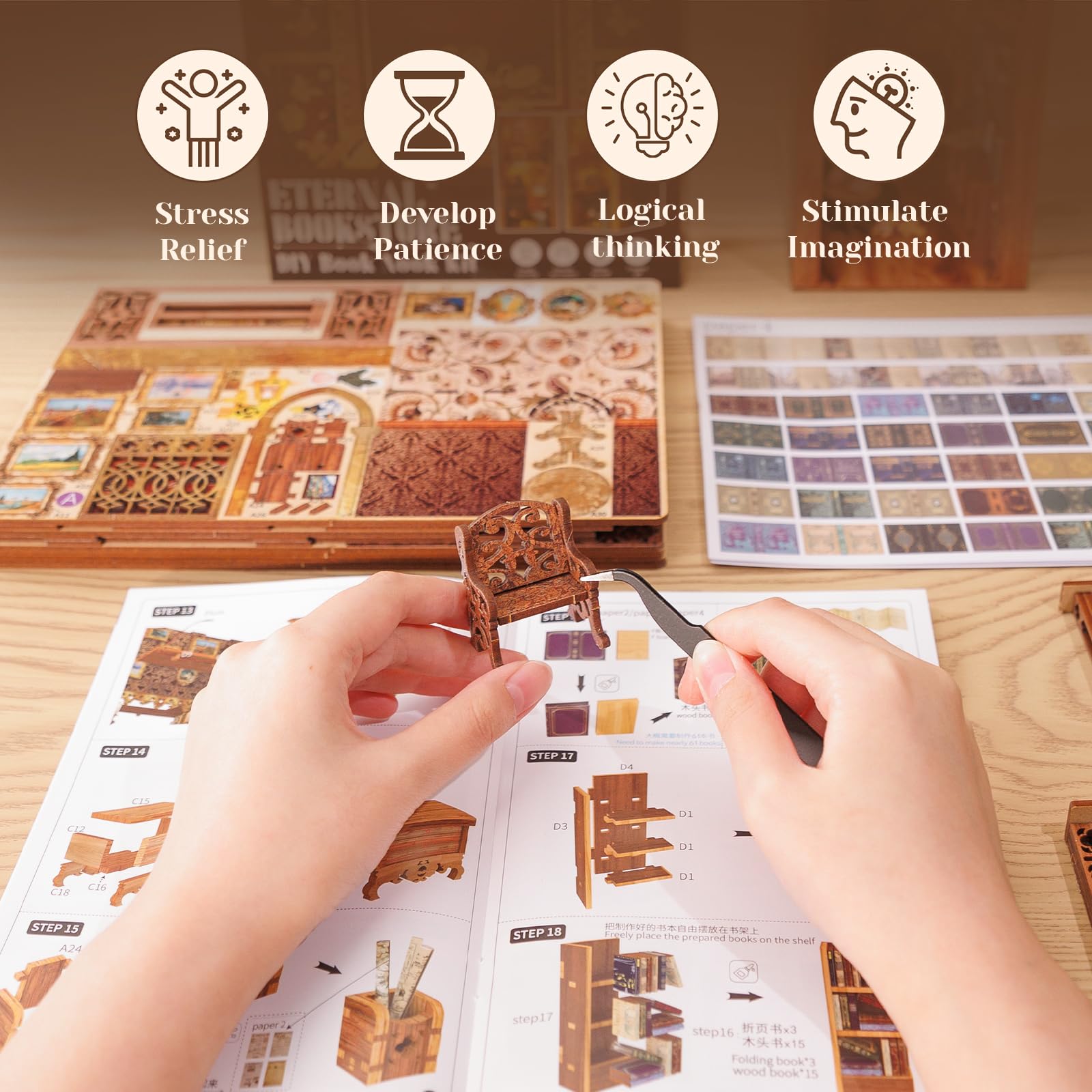 Foto 6 | Kit De Casa De Muñecas En Miniatura Cutebee Book Nook Eternal - Venta Internacional.