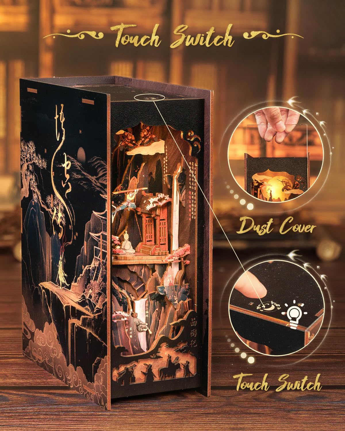 Foto 7 | Juego De Rincón Para Libros Diy Cutebee: La Leyenda De Wukong, Rompecabezas 3d - Venta Internacional.