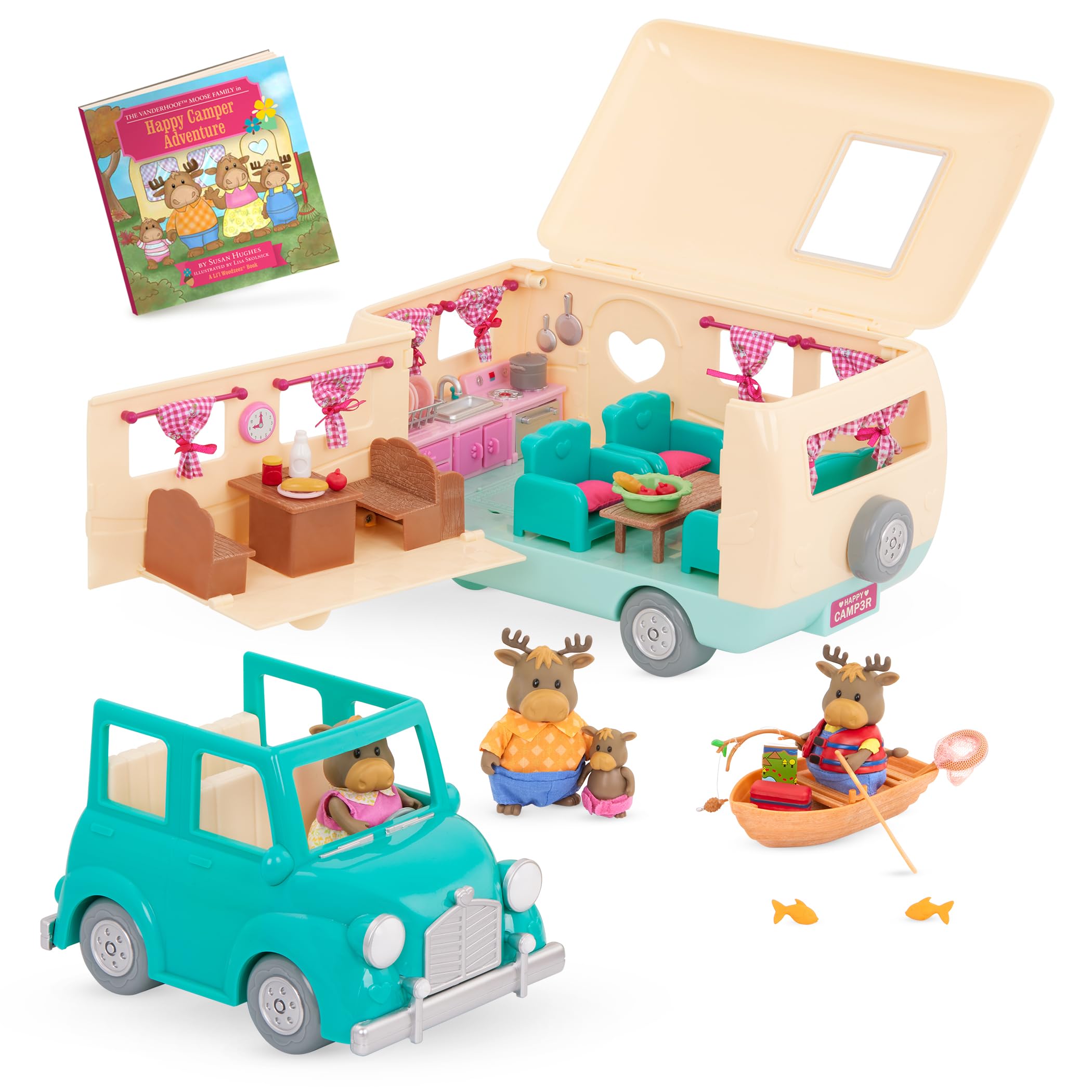 Foto 2 pulgar | Playset Li'l Woodzeez Happy Camper, 35 Unidades Con Moose Family - Venta Internacional.