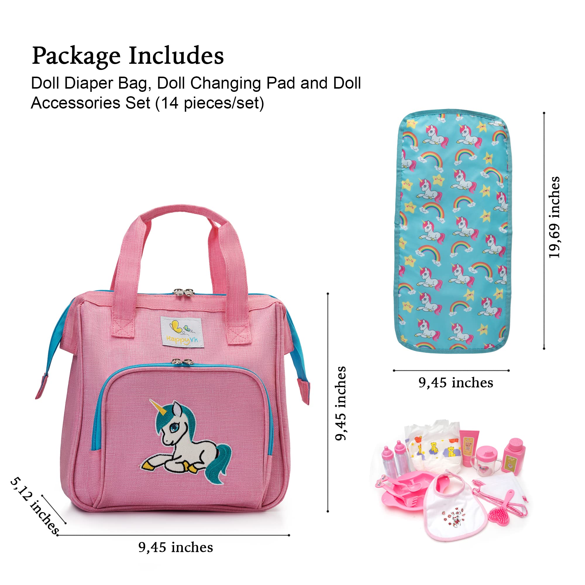 Foto 3 pulgar | Bolsa De Pañales Baby Doll Happyvk Con Cambiador Y Accesorios - Venta Internacional.
