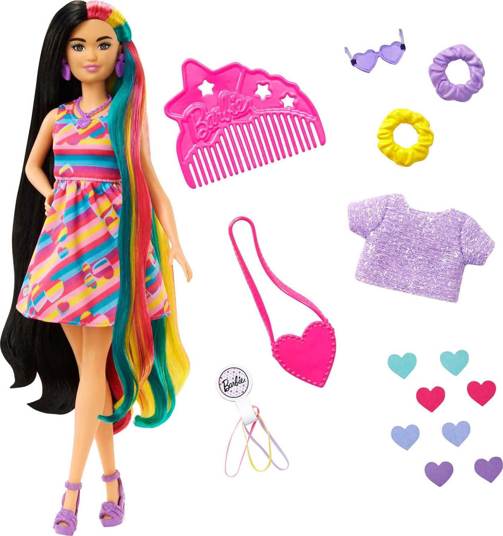 Foto 2 pulgar | Muñeca Barbie Totally Hair Con Temática De Corazón Con Pelo De Fantasía De 21 Cm - Venta Internacional.