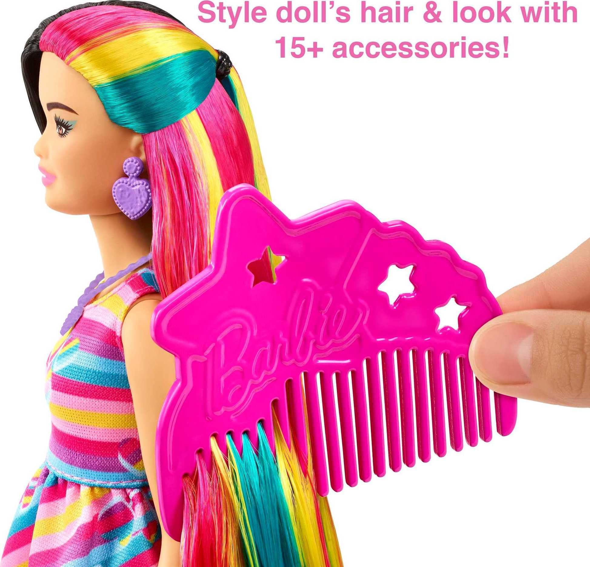 Foto 4 pulgar | Muñeca Barbie Totally Hair Con Temática De Corazón Con Pelo De Fantasía De 21 Cm - Venta Internacional.