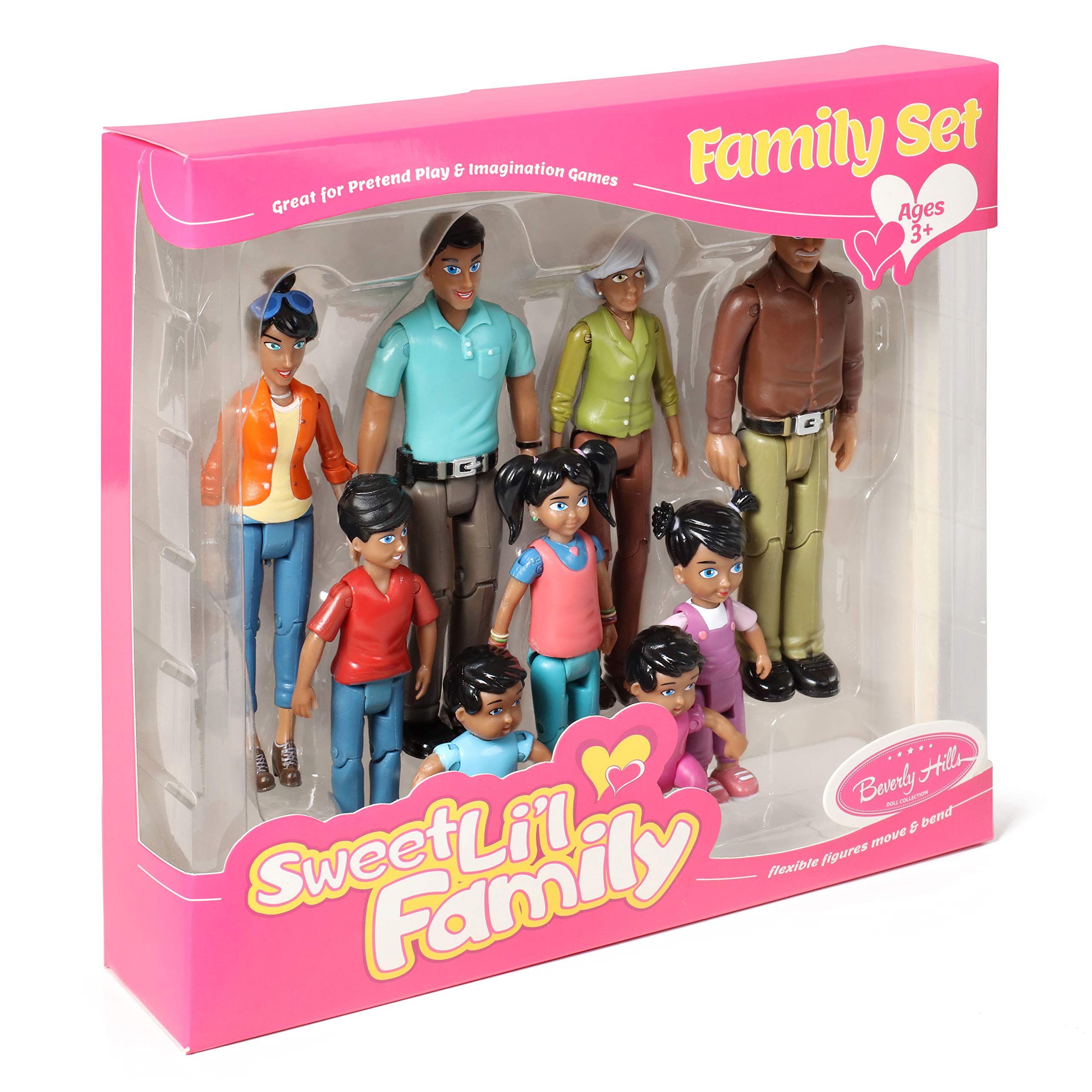 Foto 8 pulgar | Set Dollhouse People Beverly Hills Sweet Li'l Family X9 - Venta Internacional.