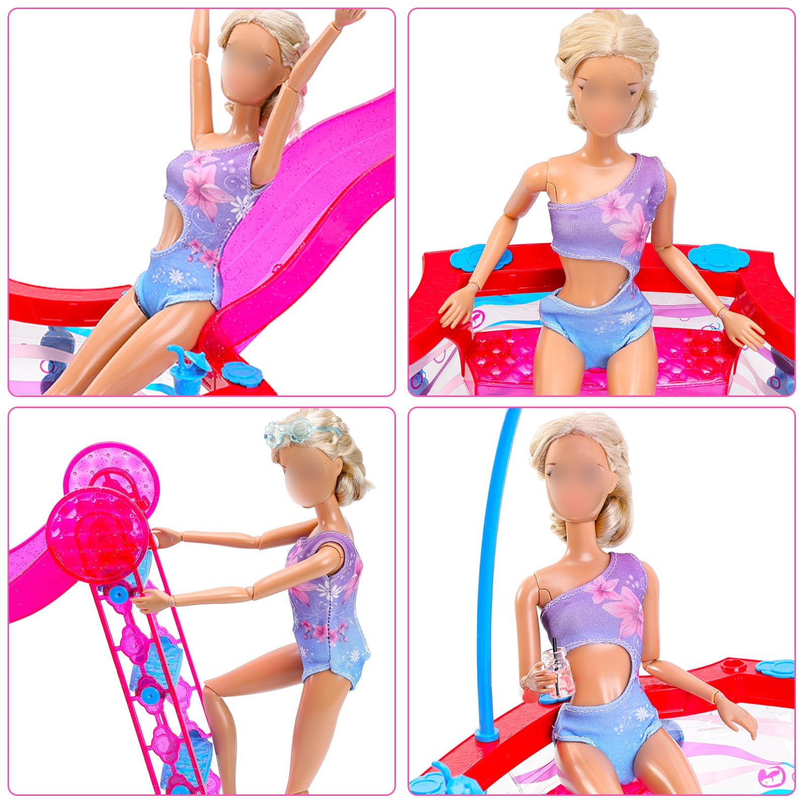 Foto 7 pulgar | El Set De Juego Para Muñecas Barwa Incluye Un Juego De Fiesta En La Piscina De 11.5 Pulgadas - Venta Internacional.
