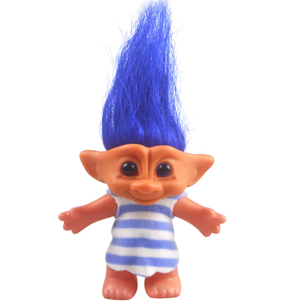 Muñeca Troll Yintlilocn Lucky Vintage De 7.5 Pulgadas Con Pelo Azul - Venta Internacional.