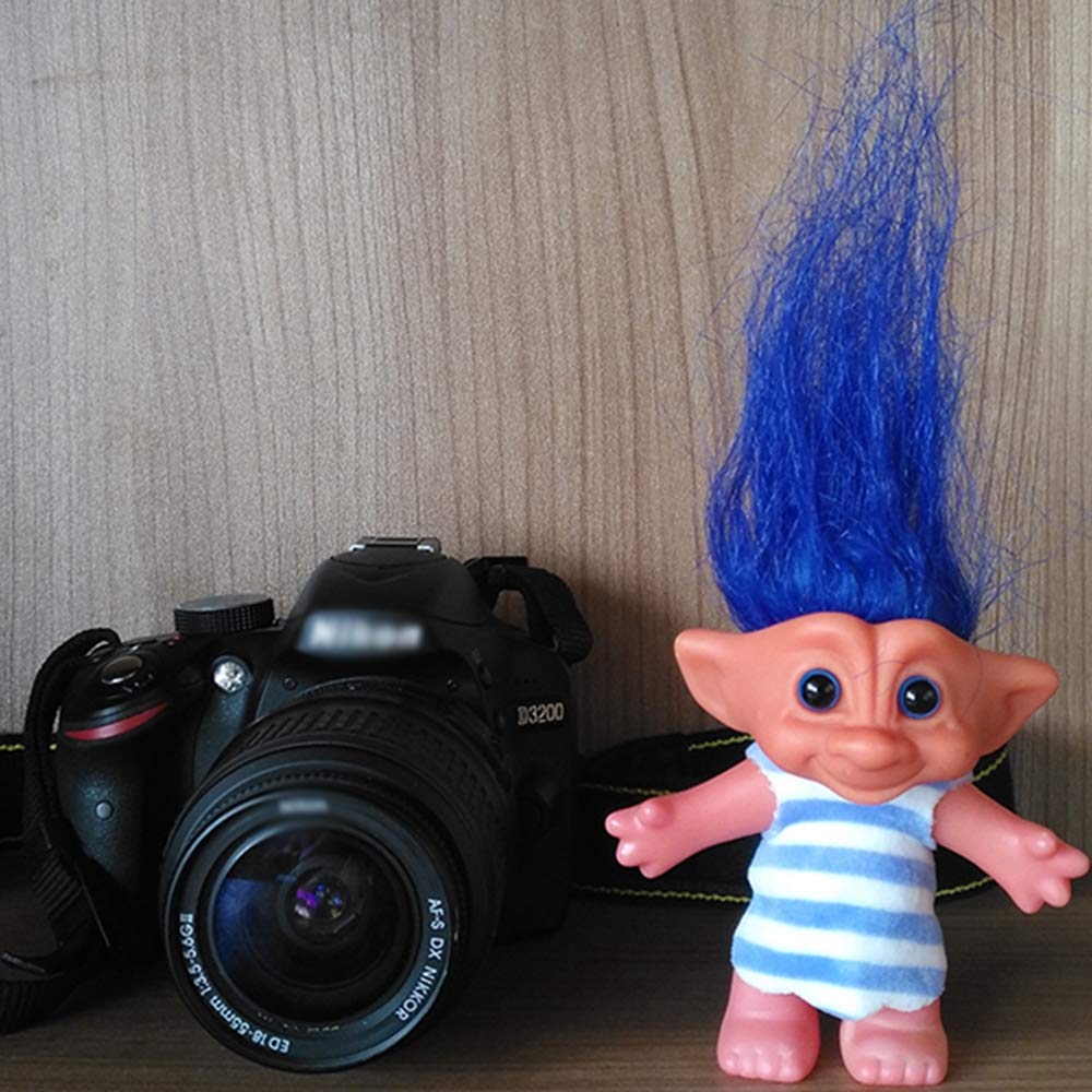 Foto 5 pulgar | Muñeca Troll Yintlilocn Lucky Vintage De 7.5 Pulgadas Con Pelo Azul - Venta Internacional.
