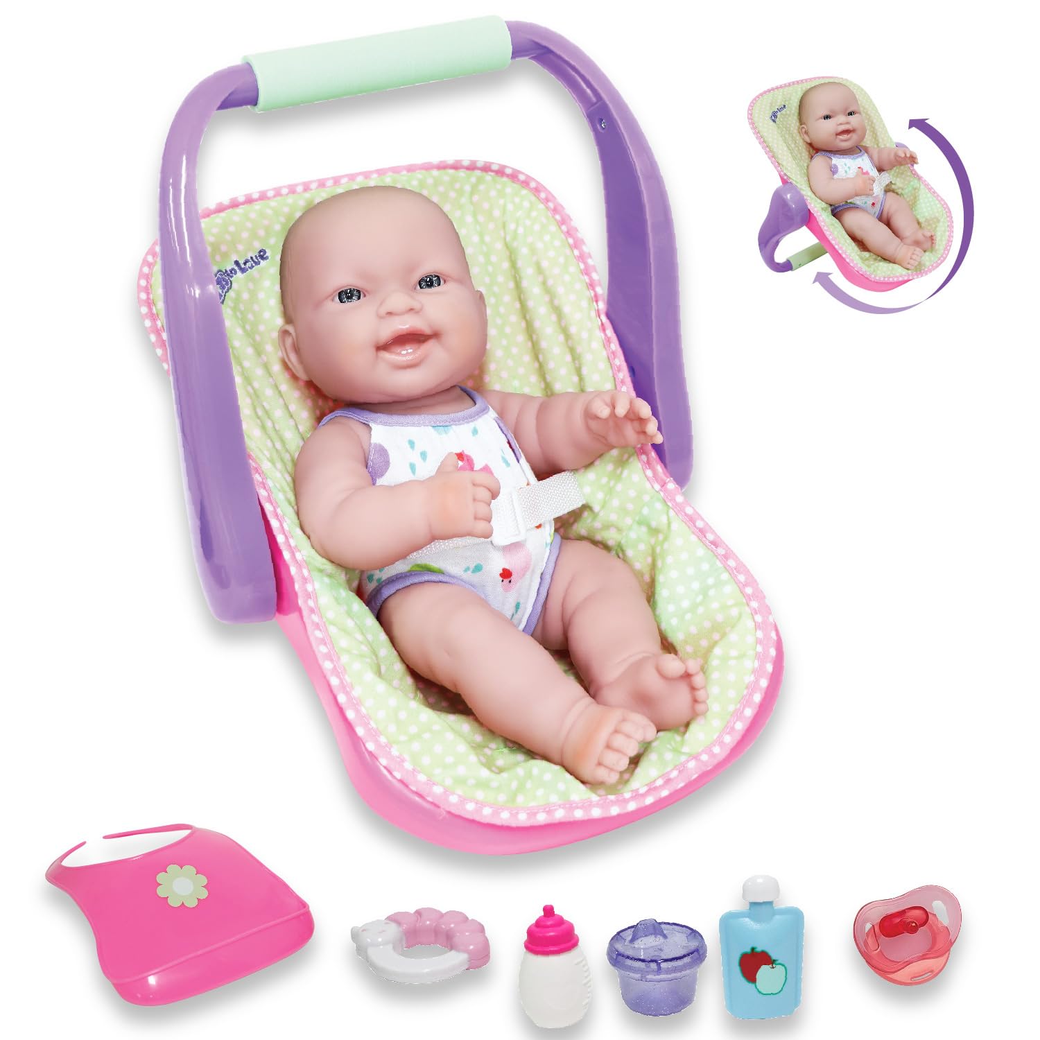 Foto 2 pulgar | Doll Jc Toys 14 Lots To Love Babies Con Asiento De Coche De 36 Cm, 2 Unidades - Venta Internacional.