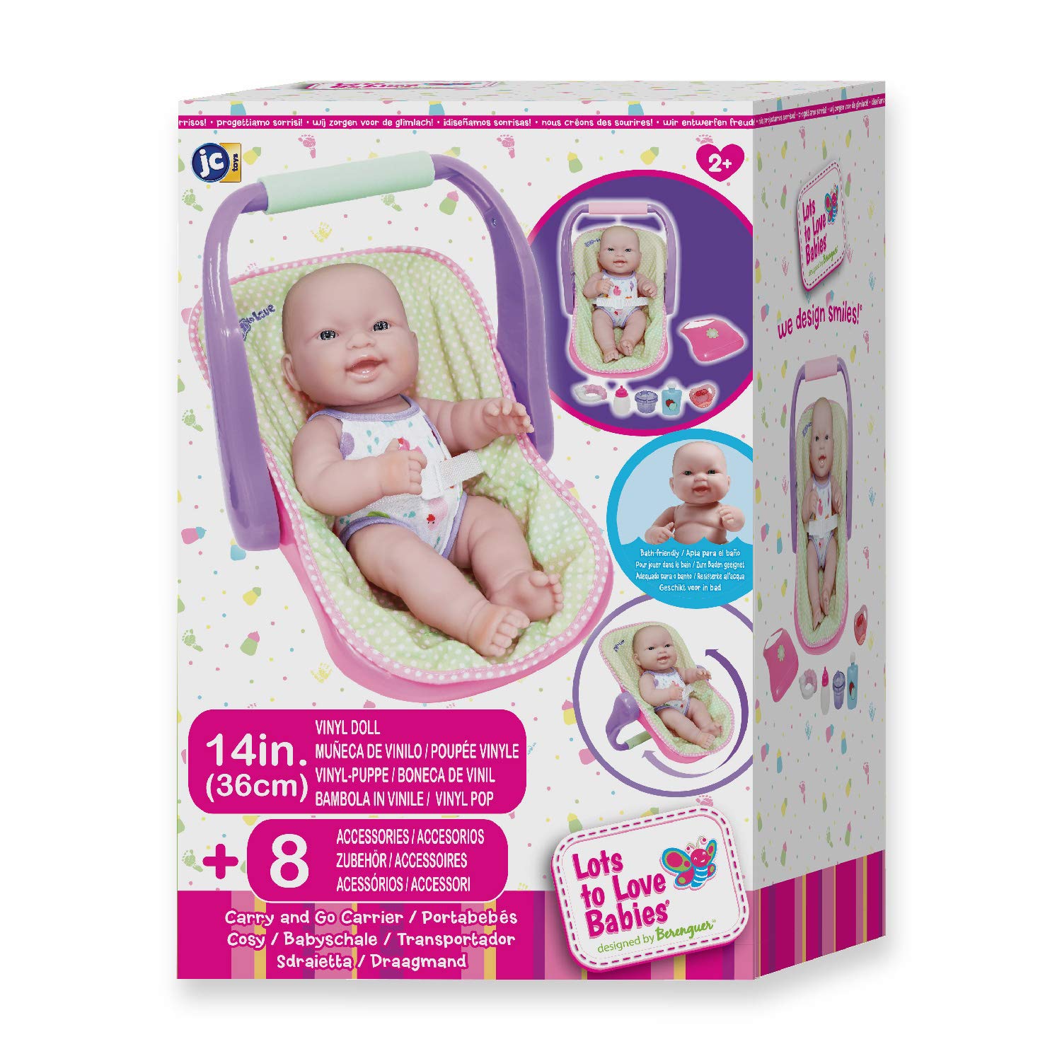 Foto 8 pulgar | Doll Jc Toys 14 Lots To Love Babies Con Asiento De Coche De 36 Cm, 2 Unidades - Venta Internacional.