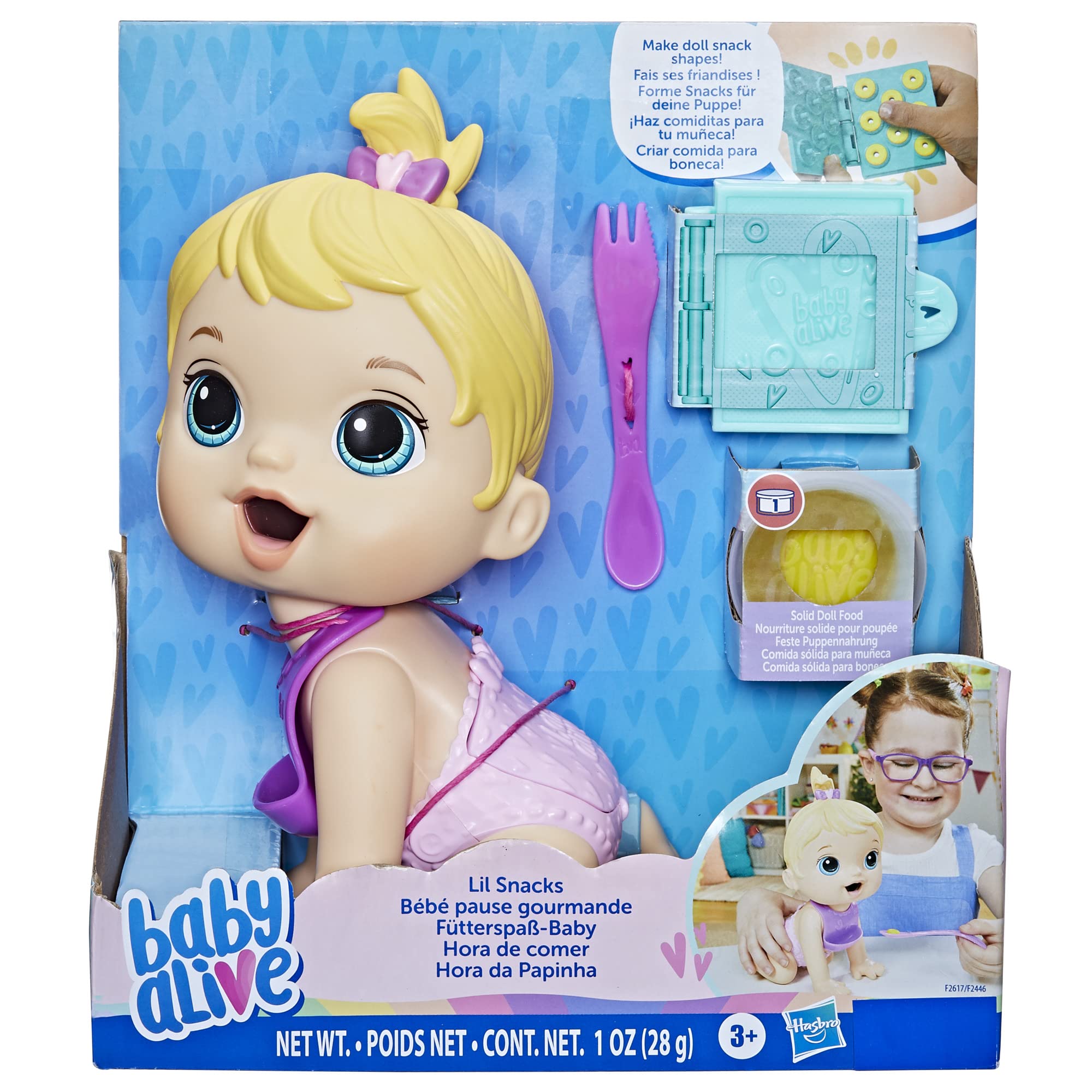 Foto 3 pulgar | Muñeca Baby Alive Lil Snacks Come Cacas De 20 Cm Con Molde Para Aperitivos - Venta Internacional.