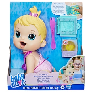 Foto 2 | Muñeca Baby Alive Lil Snacks Come Cacas De 20 Cm Con Molde Para Aperitivos - Venta Internacional.
