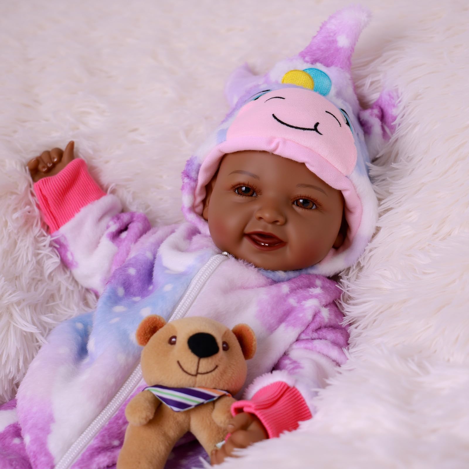 Foto 3 pulgar | Muñeca Babeside Mia Black Girl Realista De 43 Cm Con Ropa - Venta Internacional.
