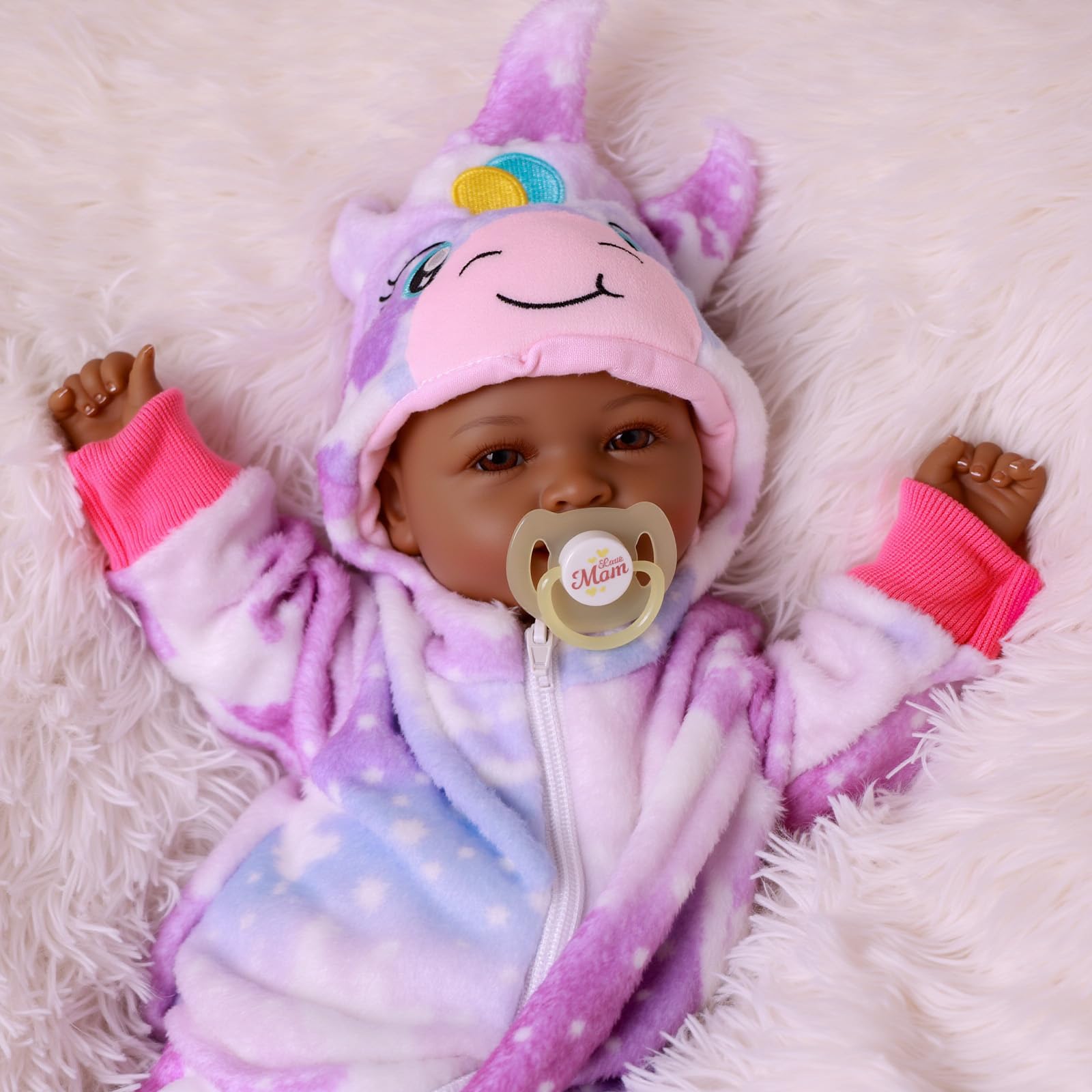 Foto 5 pulgar | Muñeca Babeside Mia Black Girl Realista De 43 Cm Con Ropa - Venta Internacional.