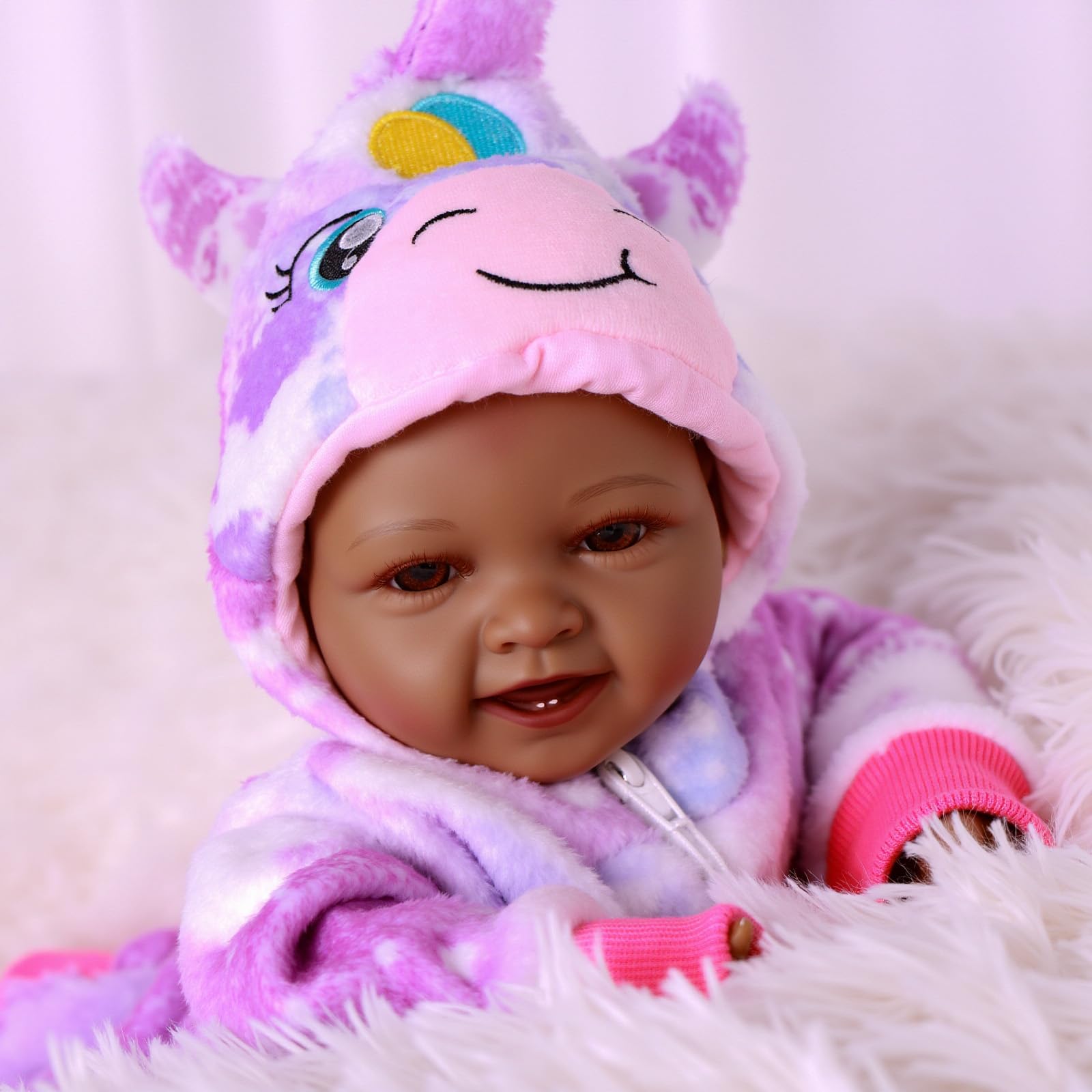Foto 8 pulgar | Muñeca Babeside Mia Black Girl Realista De 43 Cm Con Ropa - Venta Internacional.