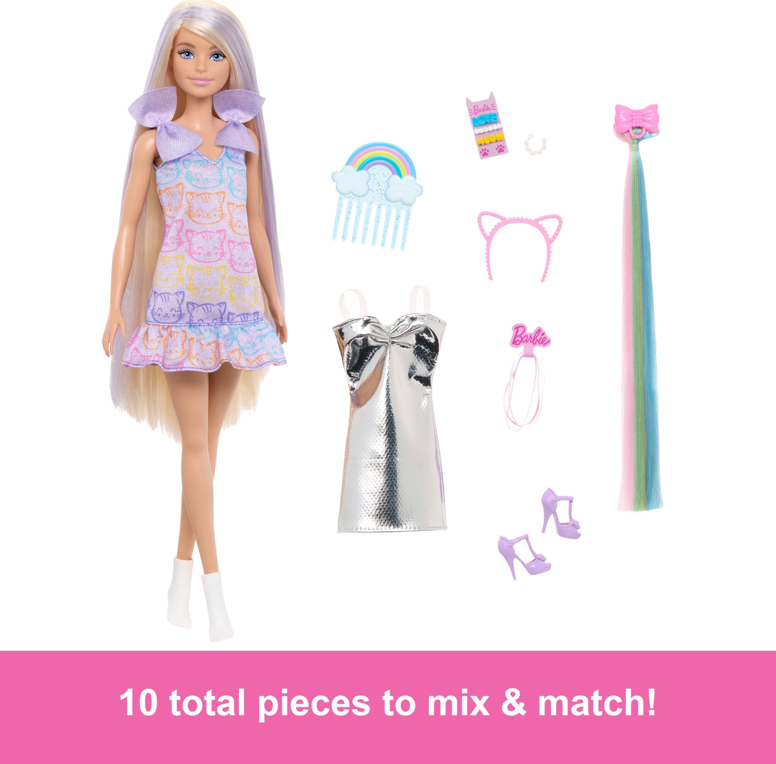 Foto 4 pulgar | Muñeca Moderna Barbie Divertida Y Elegante Con Pelo Extralargo Y 2 Looks - Venta Internacional.