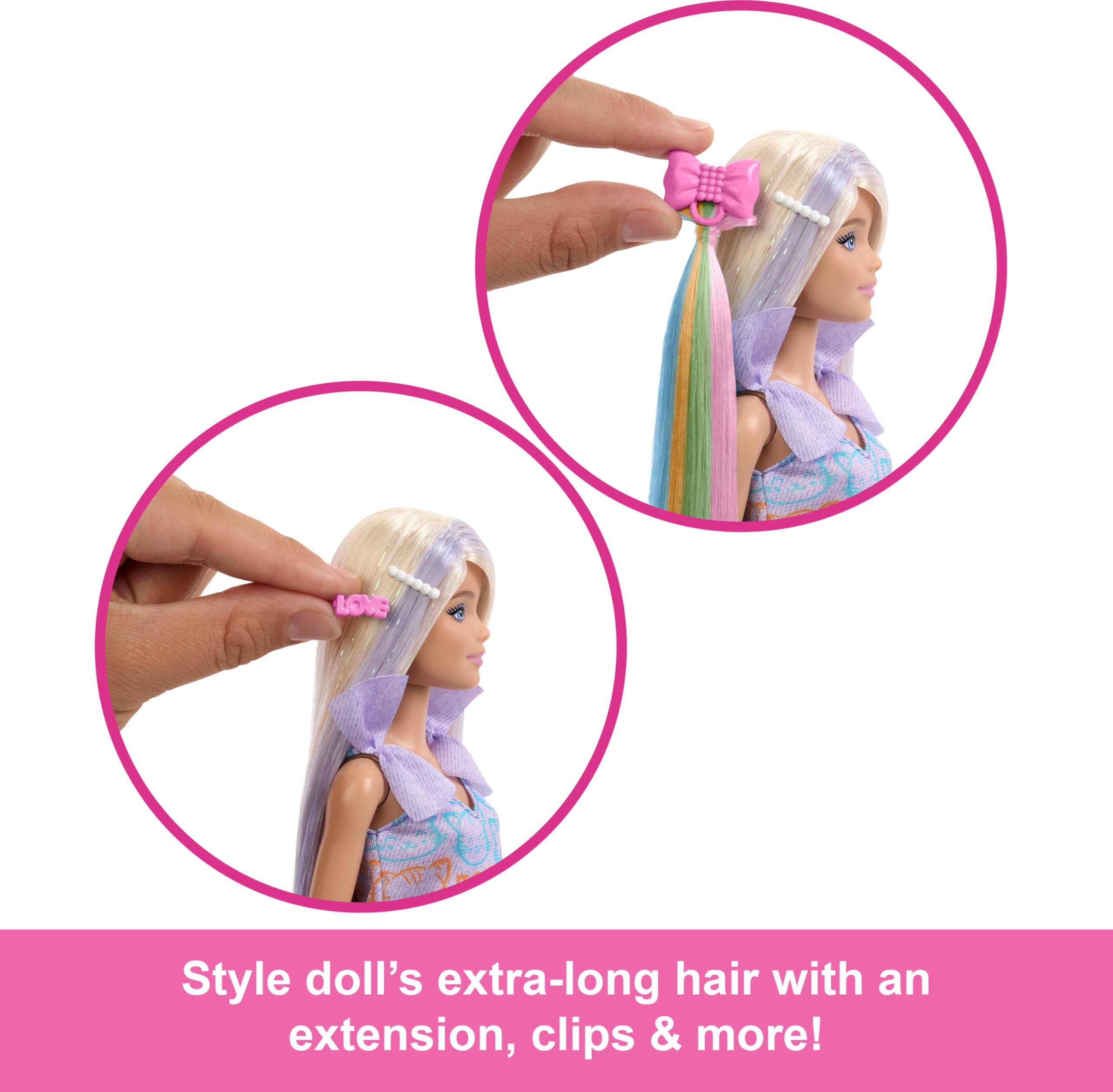 Foto 6 pulgar | Muñeca Moderna Barbie Divertida Y Elegante Con Pelo Extralargo Y 2 Looks - Venta Internacional.