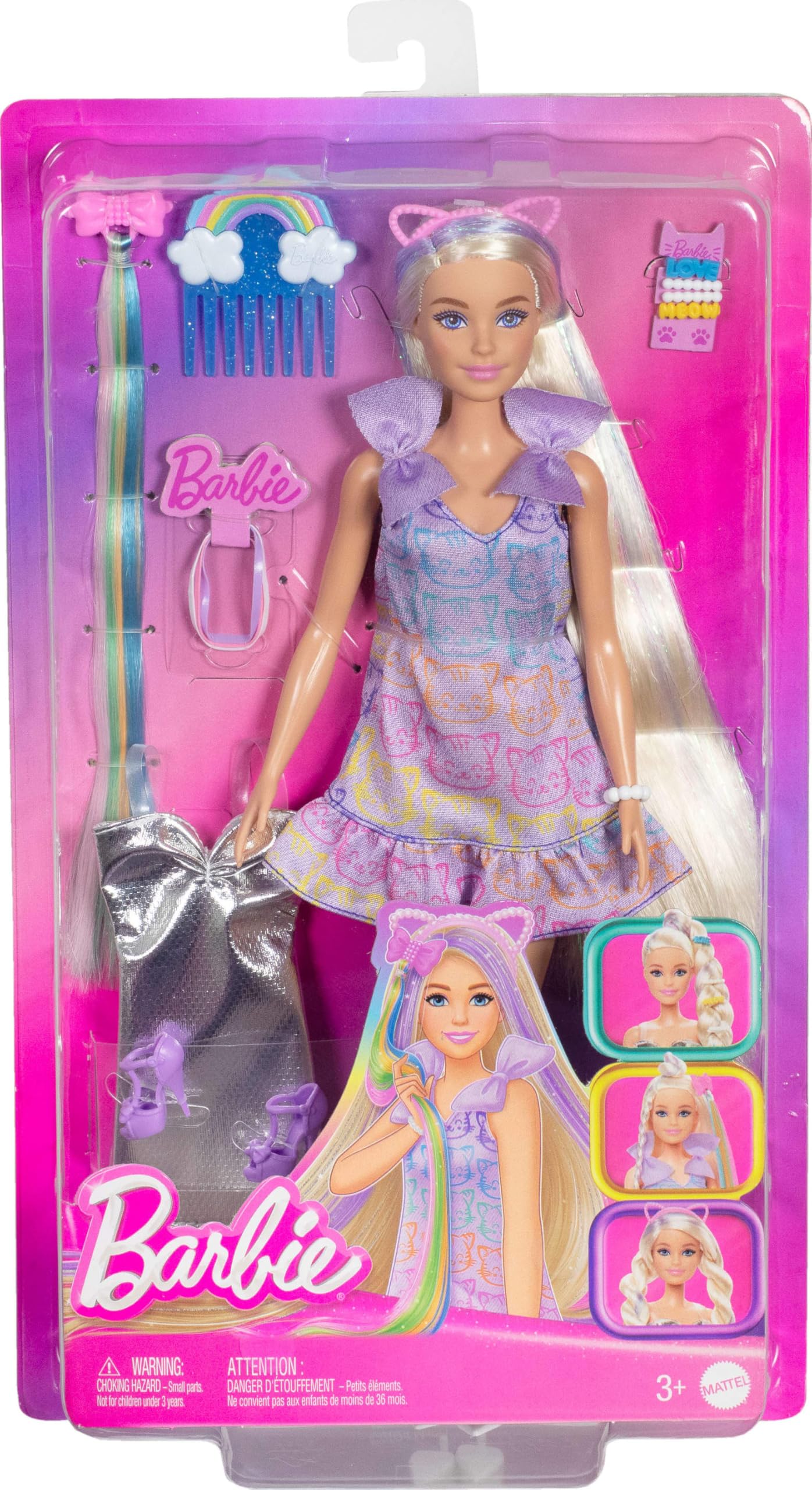 Foto 7 pulgar | Muñeca Moderna Barbie Divertida Y Elegante Con Pelo Extralargo Y 2 Looks - Venta Internacional.