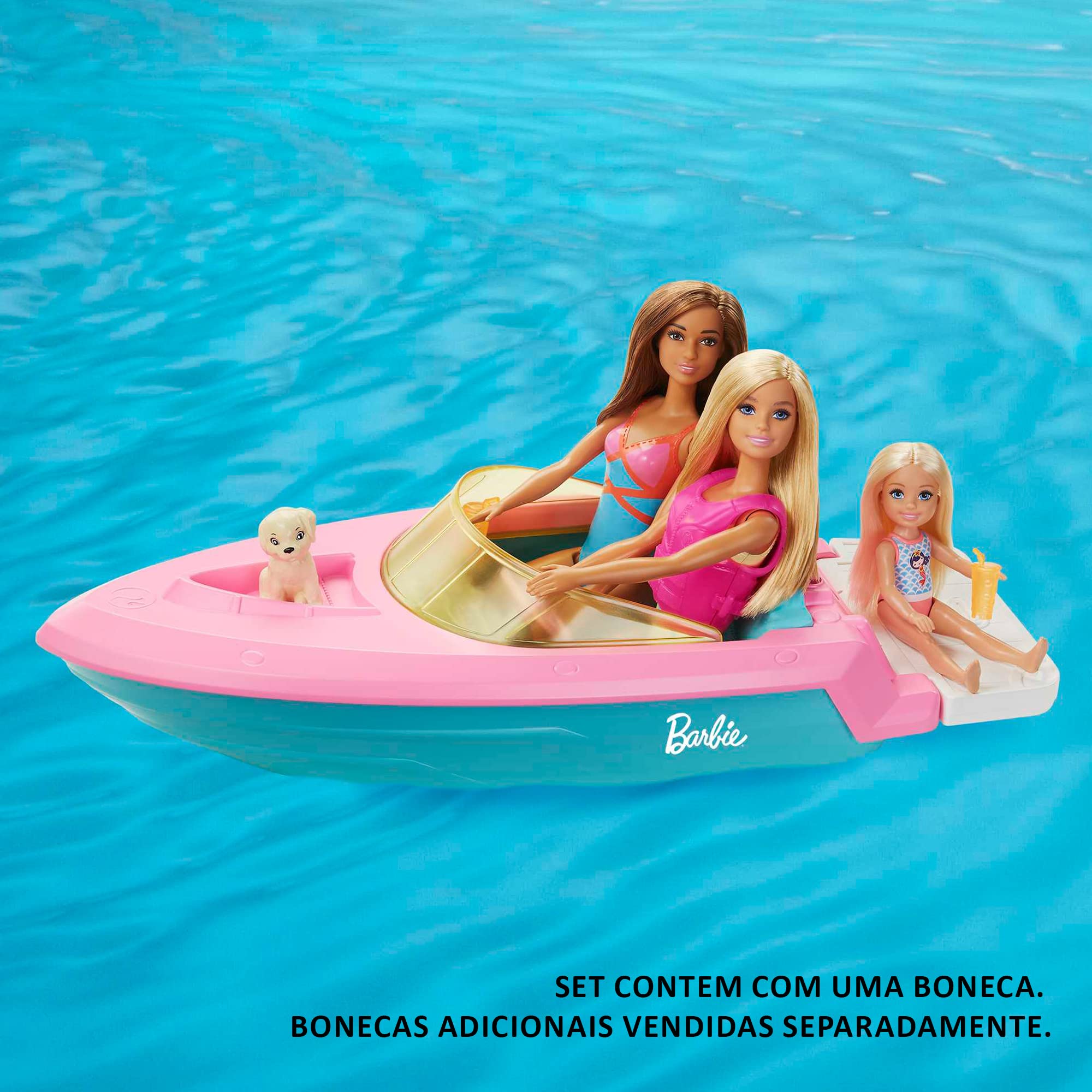 Foto 5 | Muñeca Barbie Y Barco De Juguete Playset Con Cachorro, Chaleco Salvavidas Y Más - Venta Internacional.