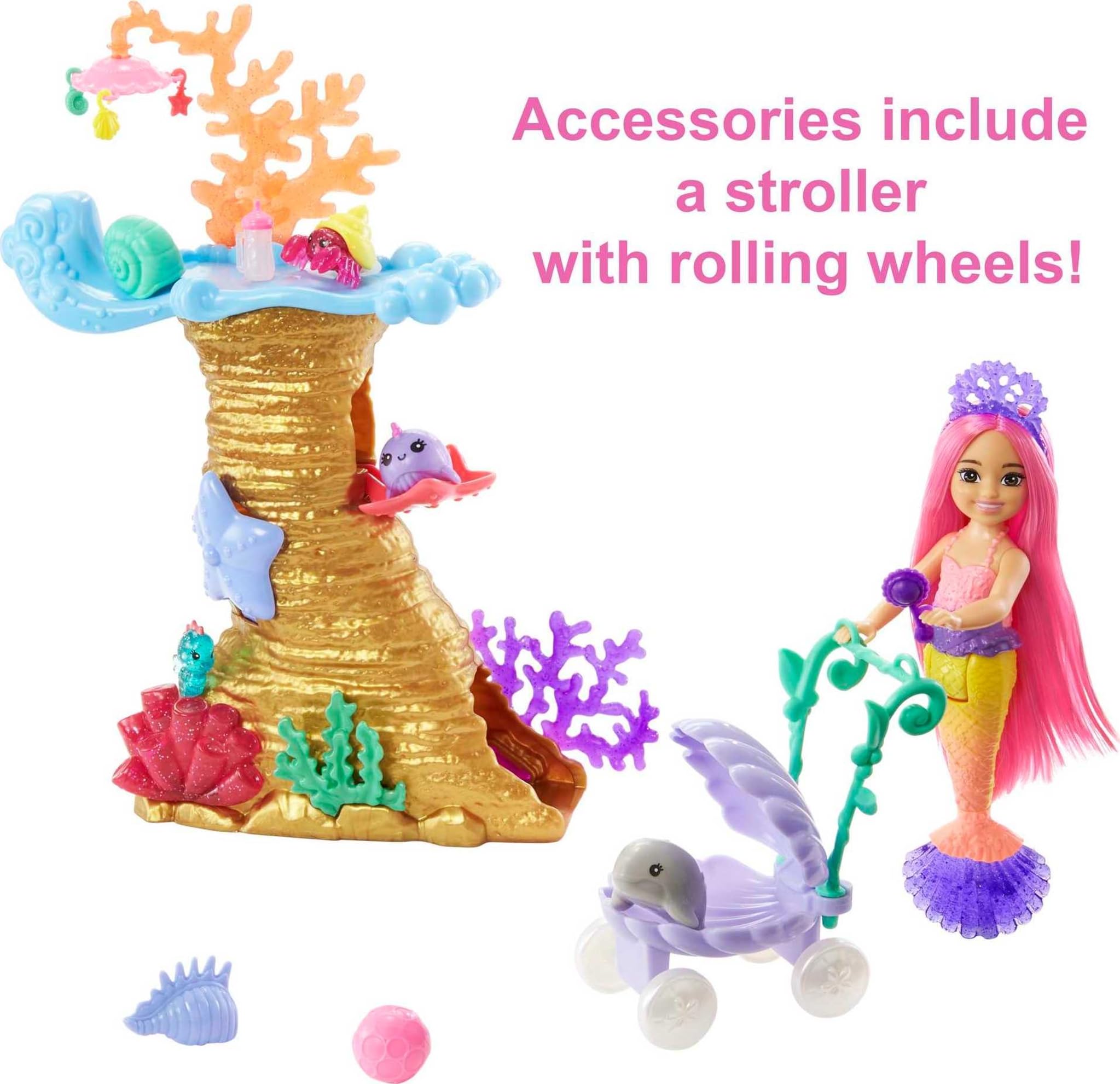 Foto 7 pulgar | Set De Juego Barbie Mermaid Power Con Muñeca Chelsea Y 4 Mascotas - Venta Internacional.