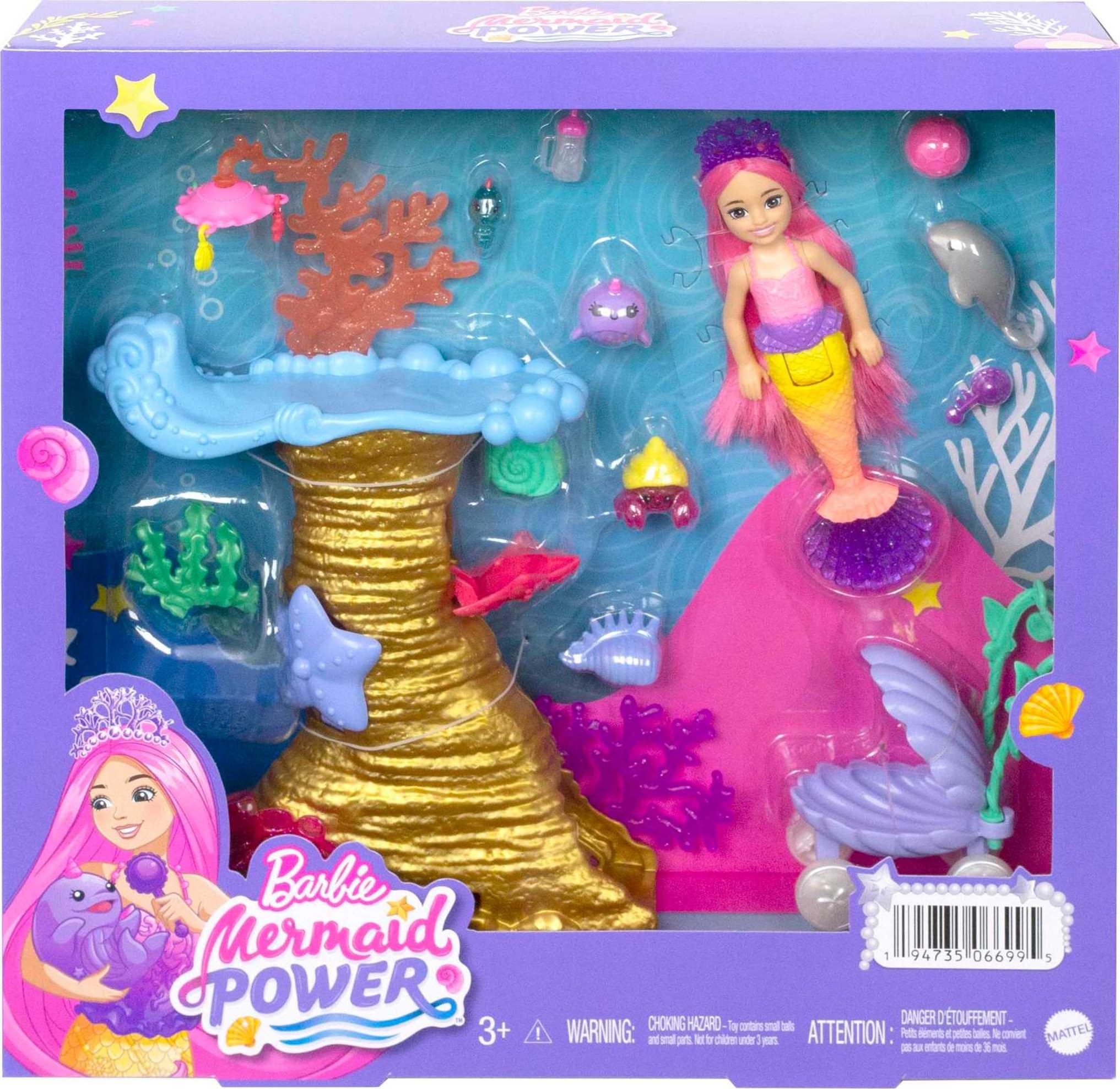 Foto 8 pulgar | Set De Juego Barbie Mermaid Power Con Muñeca Chelsea Y 4 Mascotas - Venta Internacional.