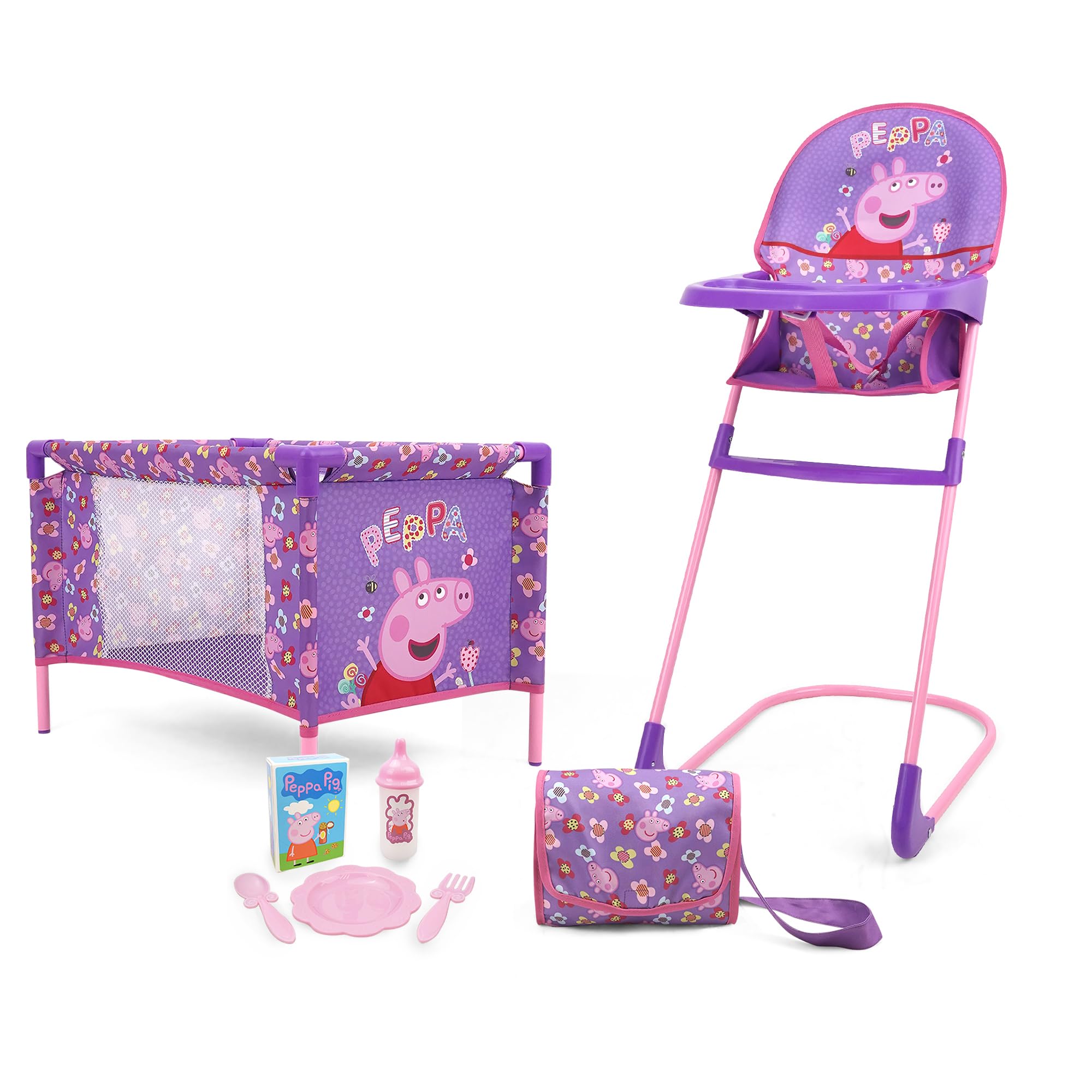Foto 1 | Set De Accesorios Peppa Pig At Home Con Flores Moradas Y Rosas, 8 Unidades - Venta Internacional.