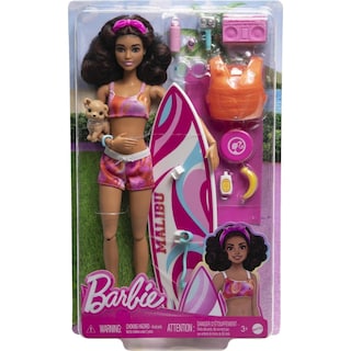 Foto 1 | Muñeca De Surf Barbie Hpl69 Con Tabla De Surf Y Accesorios Para Niños Mayores De 3 Años - Venta Internacional.