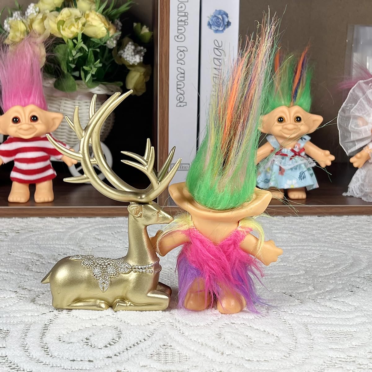 Foto 4 pulgar | Muñeca Troll Yintlilocn Vintage De 7.5 Pulgadas Con Vestido Para Niños - Venta Internacional.