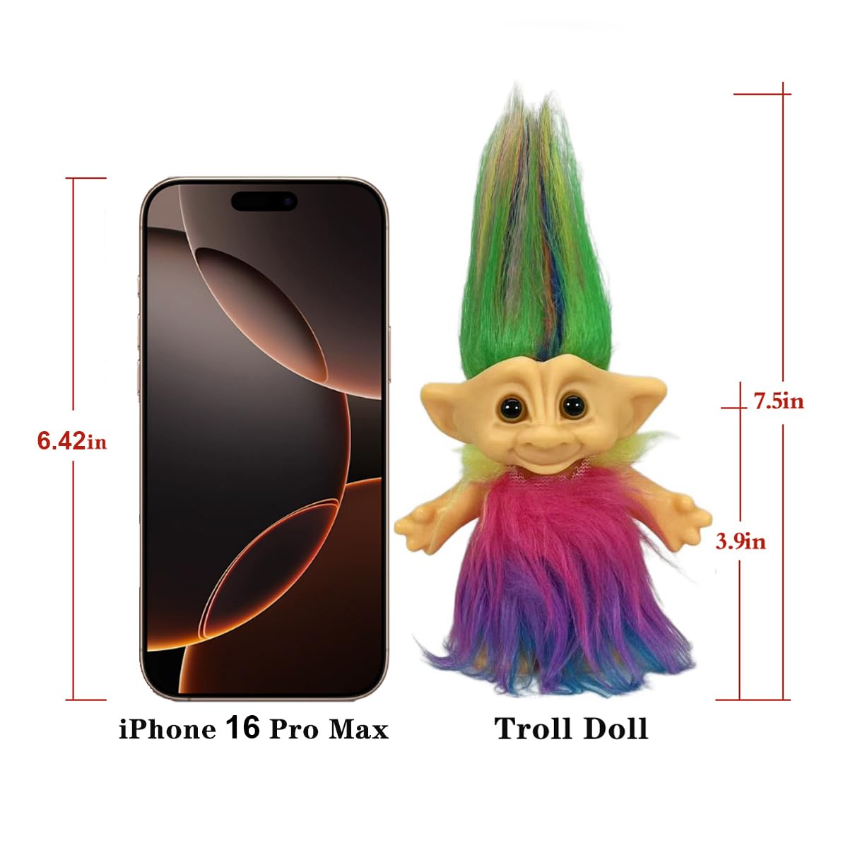 Foto 6 | Muñeca Troll Yintlilocn Vintage De 7.5 Pulgadas Con Vestido Para Niños - Venta Internacional.