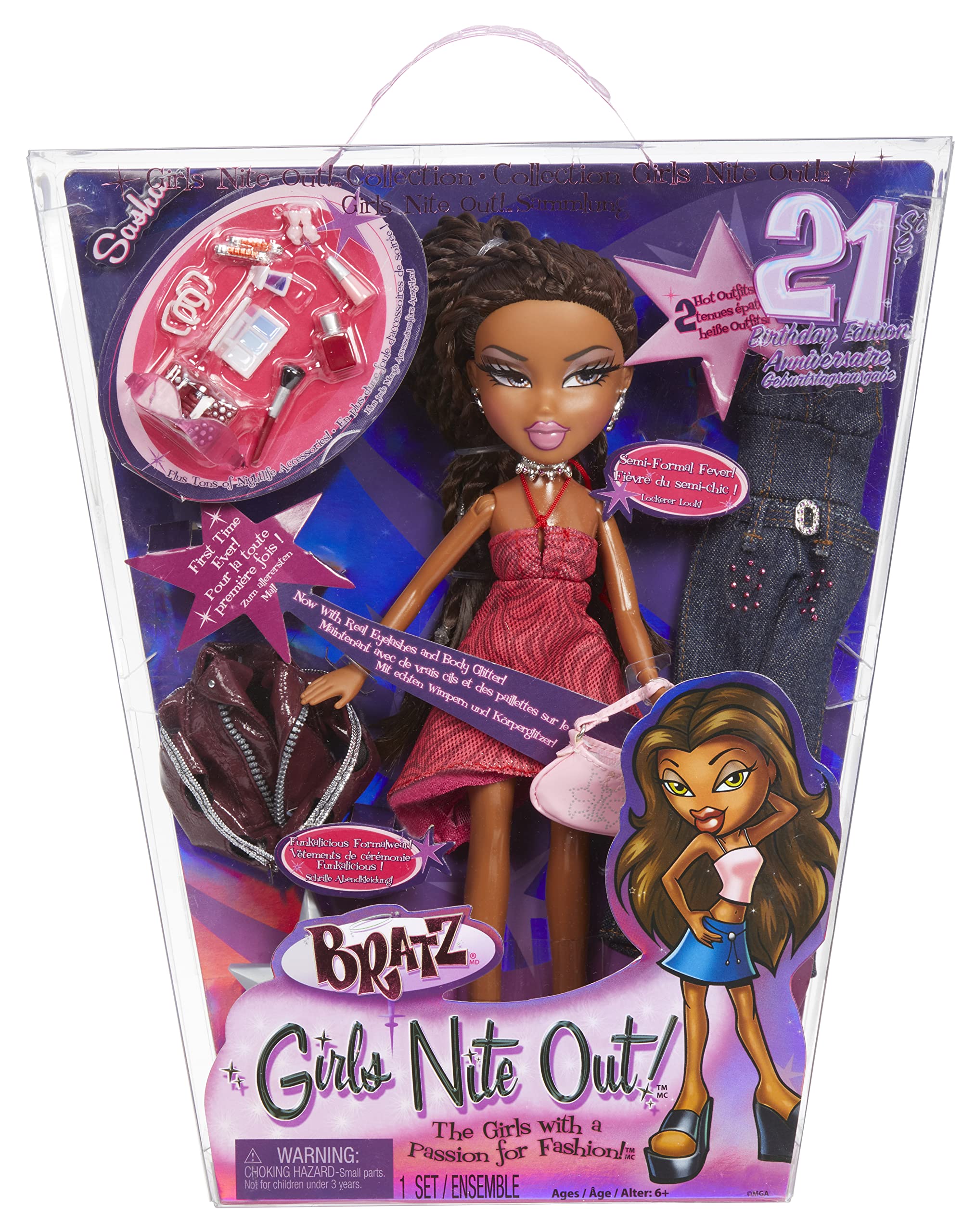 Muñeca De Moda Bratz Girls Nite Out Para Su 21 Cumpleaños, Sasha - Venta Internacional.
