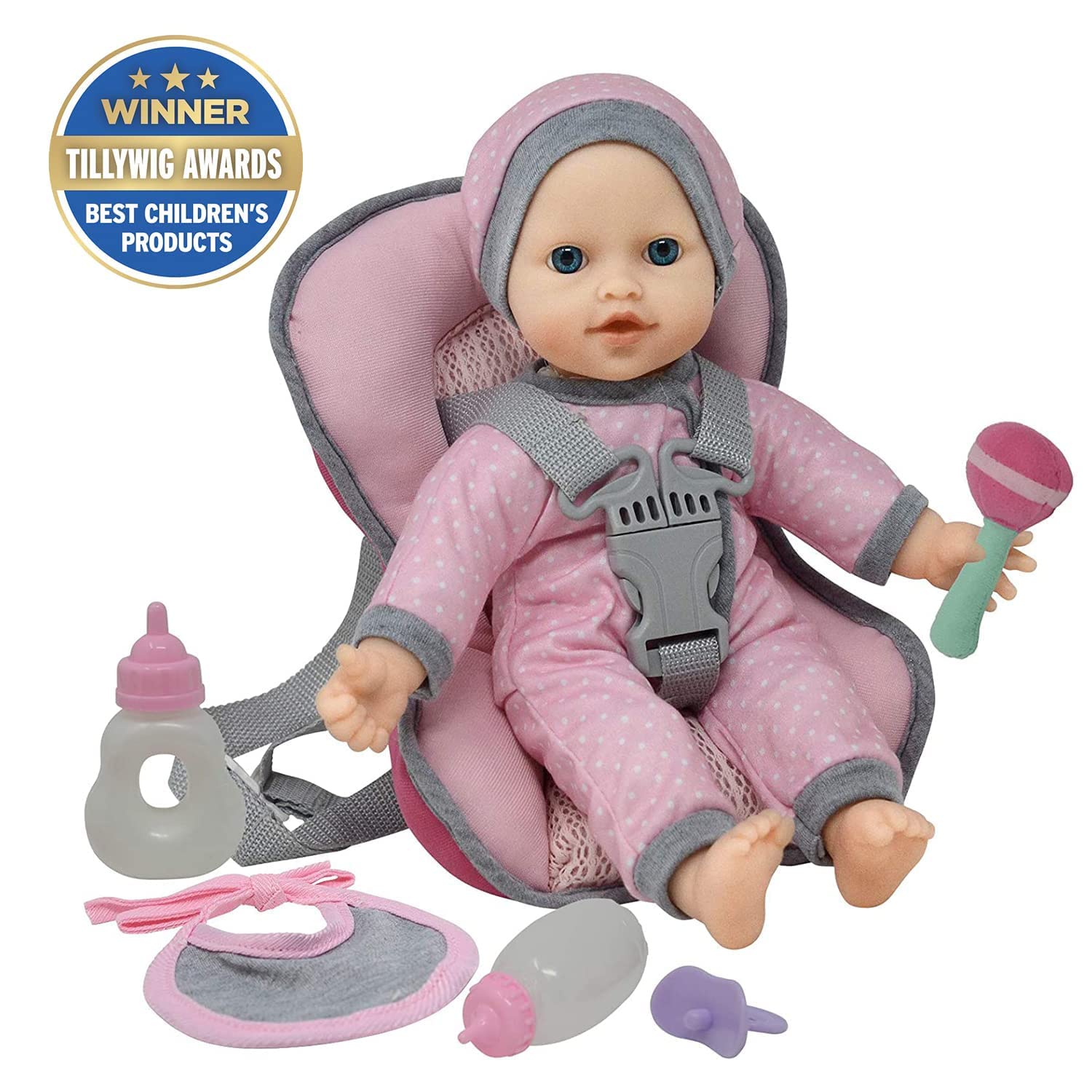 Foto 5 pulgar | Asiento De Coche Travel Playset Doll Con Cuerpo Blando De 30 Cm - Venta Internacional.