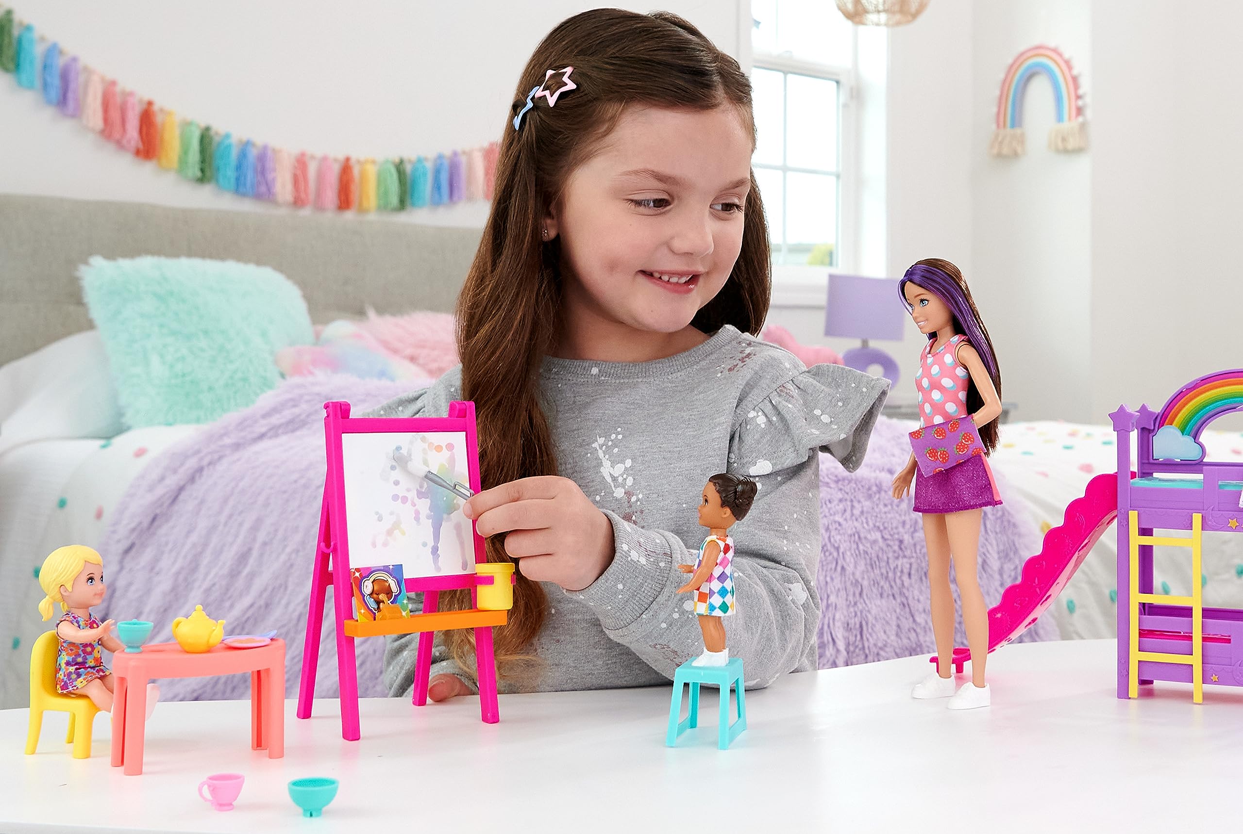 Foto 2 | Guardería Playset Barbie Skipper First Jobs Con 3 Muñecas - Venta Internacional.