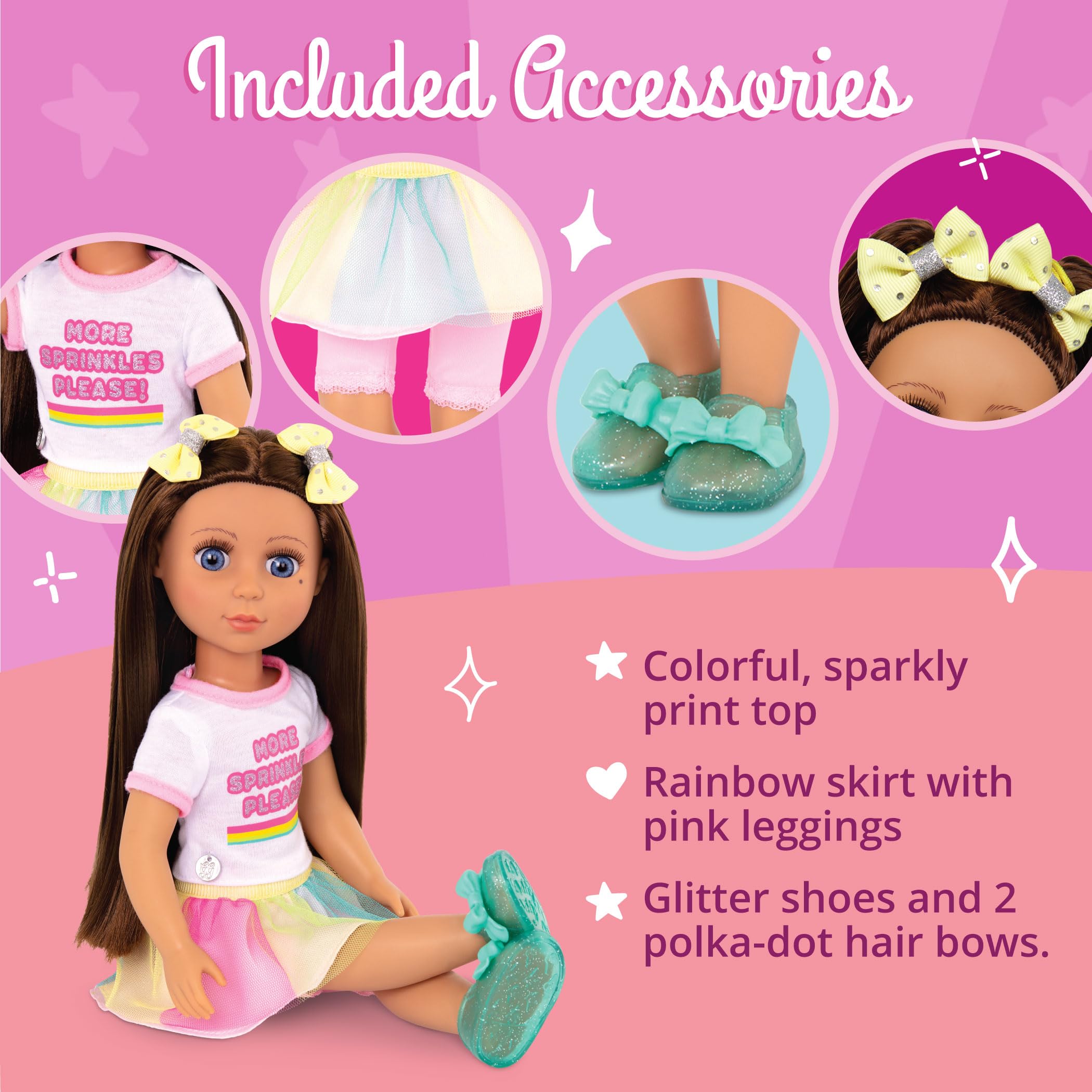 Foto 4 pulgar | Doll Battat Glitter Kika Para Niñas, 14 Pulgadas, Con Traje De Helado - Venta Internacional.