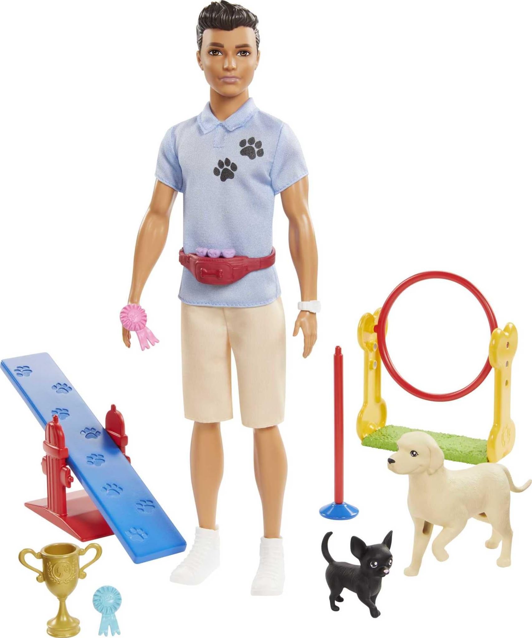 Foto 2 pulgar | Entrenador De Perros Playset Barbie Careers Con Ken Doll Y 2 Perros - Venta Internacional.