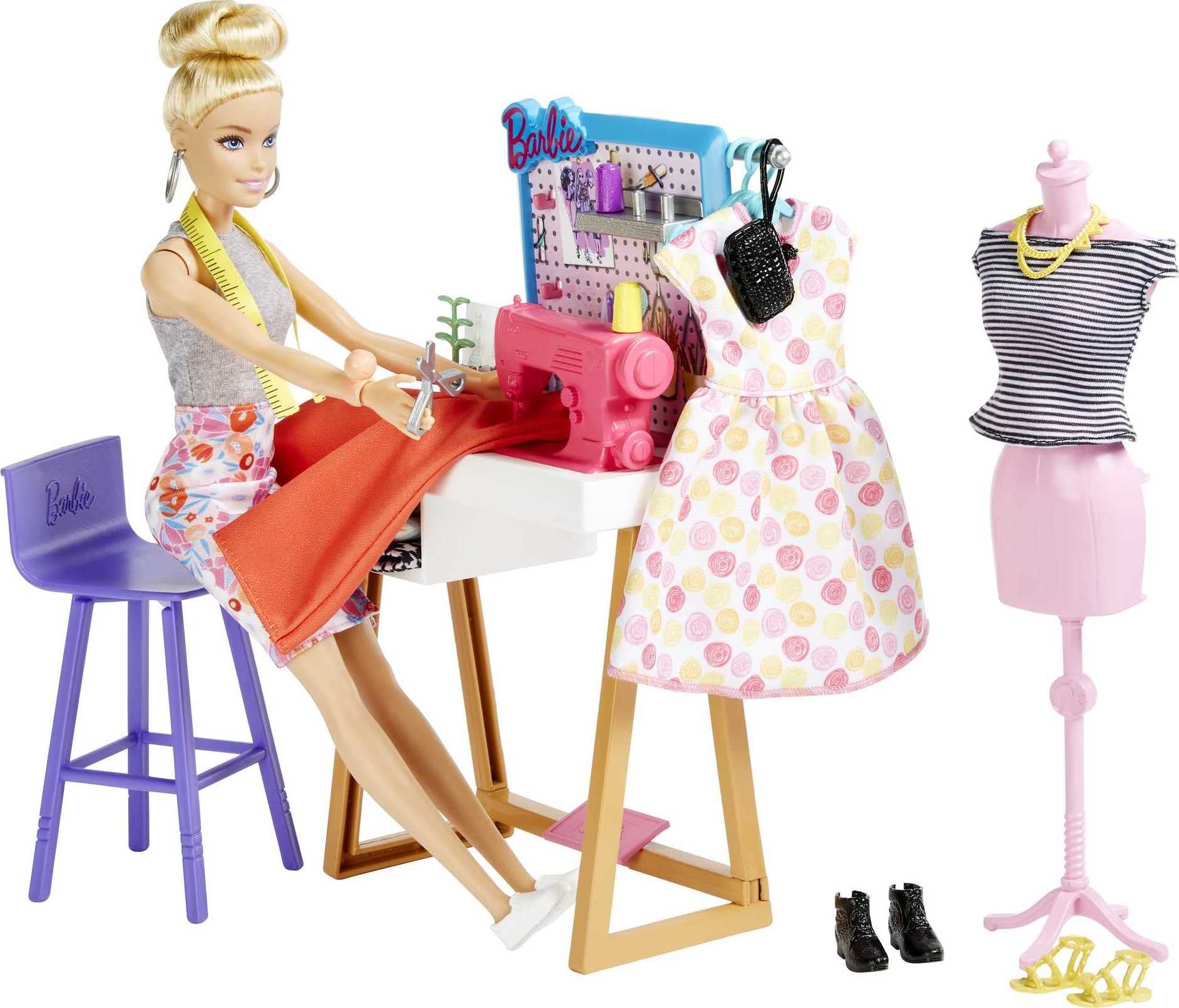 Foto 4 pulgar | Muñeca Barbie De Diseñadora De Moda Con Más De 25 Accesorios Y Estudio - Venta Internacional.