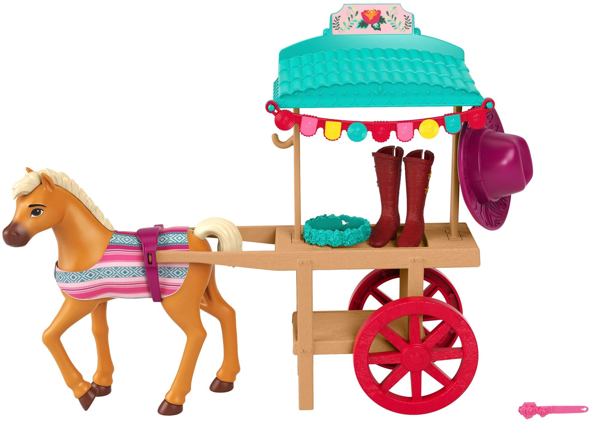 Foto 3 pulgar | Carrito De Equipamiento De Equitación Mattel Spirit Untamed Miradero Con Poni - Venta Internacional.