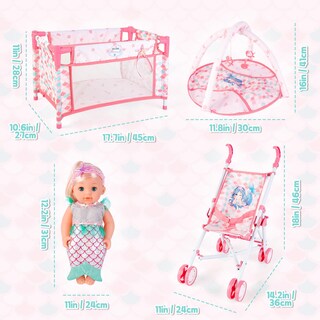 Foto 7 | Juego De Rol Para Bebé, Cochecito, Cuna, Cuna, Guardería, Juego De Rol - Venta Internacional.