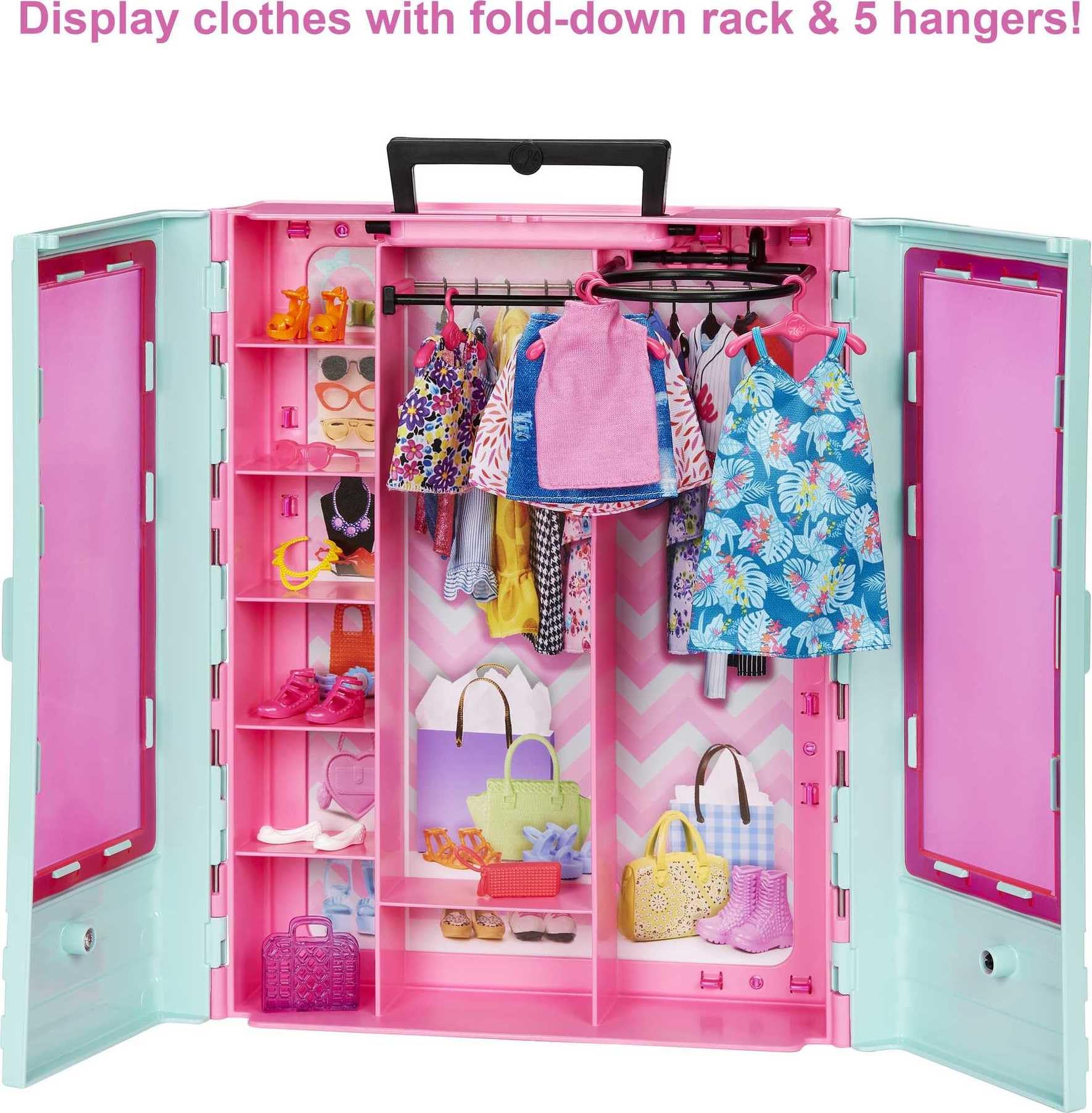 Foto 5 pulgar | Armario Playset Barbie Con 3 Atuendos, Accesorios Y Perchas - Venta Internacional.