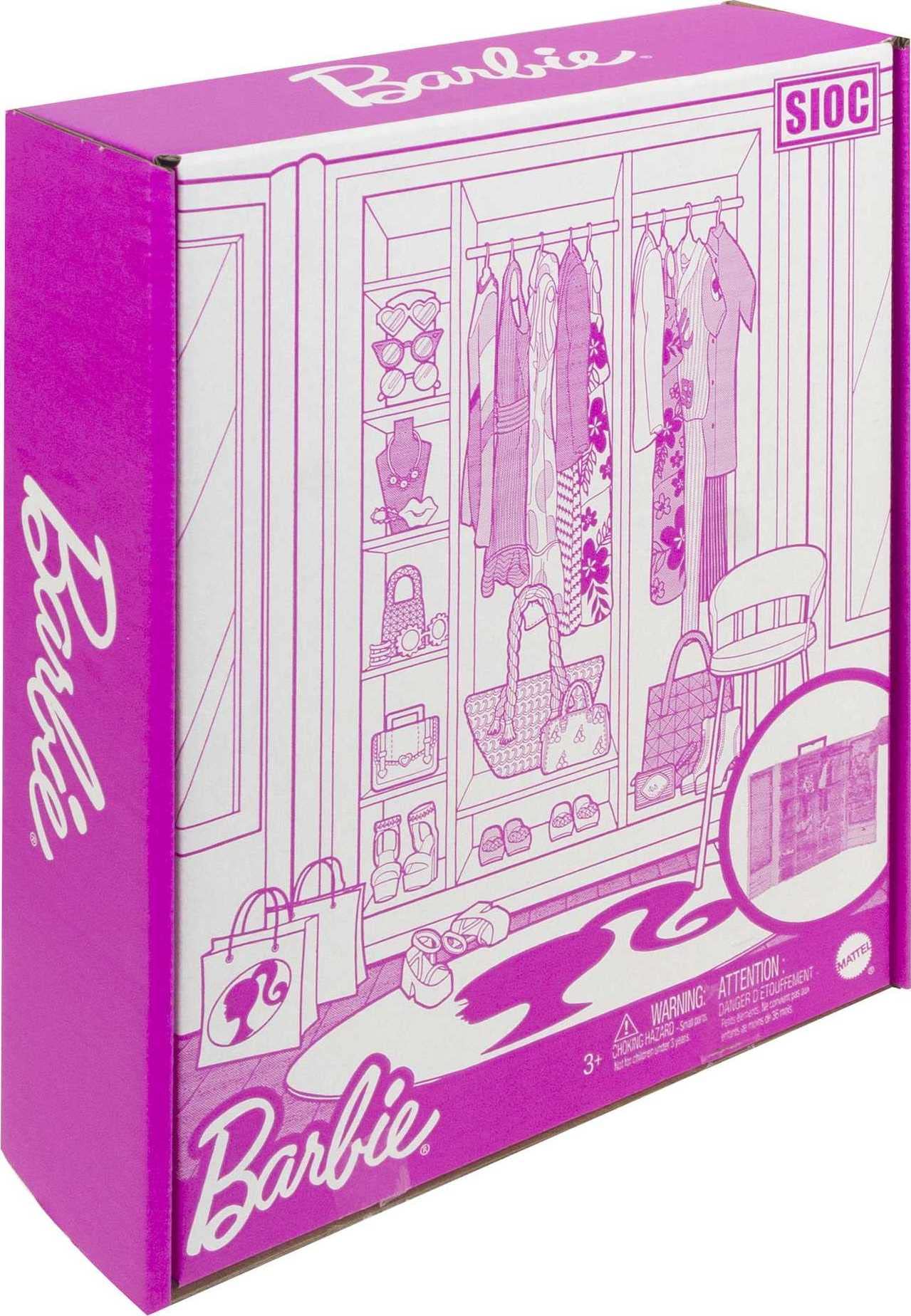 Foto 7 pulgar | Armario Playset Barbie Con 3 Atuendos, Accesorios Y Perchas - Venta Internacional.