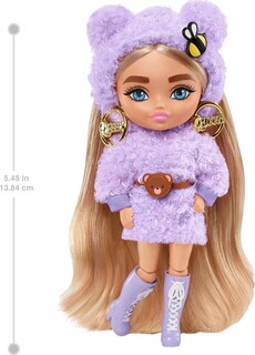 Foto 3 | Minimuñeca Barbie Extra #4 De 14 Cm Con Soporte Y Accesorios - Venta Internacional.