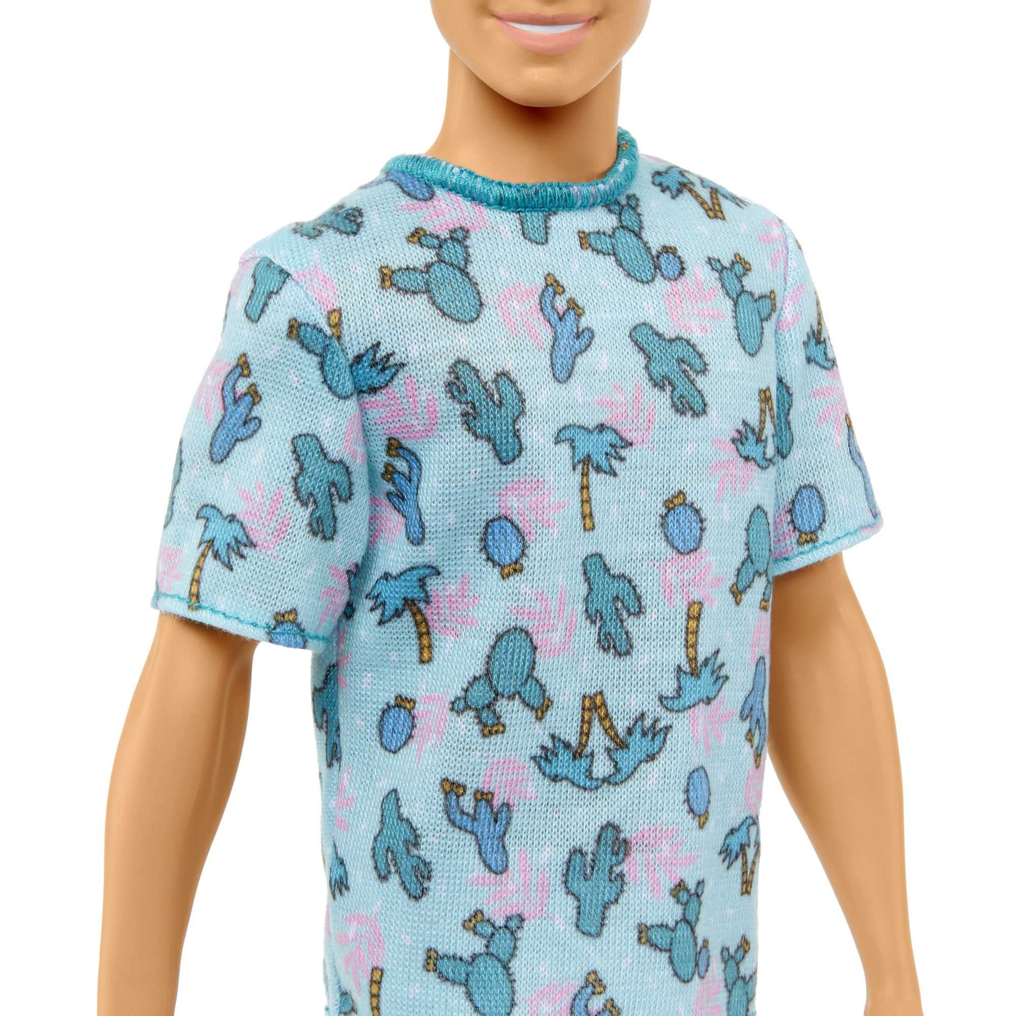 Foto 5 pulgar | Muñeca De Moda Barbie Fashionistas Ken #211 Con Camiseta De Cactus Azul - Venta Internacional.