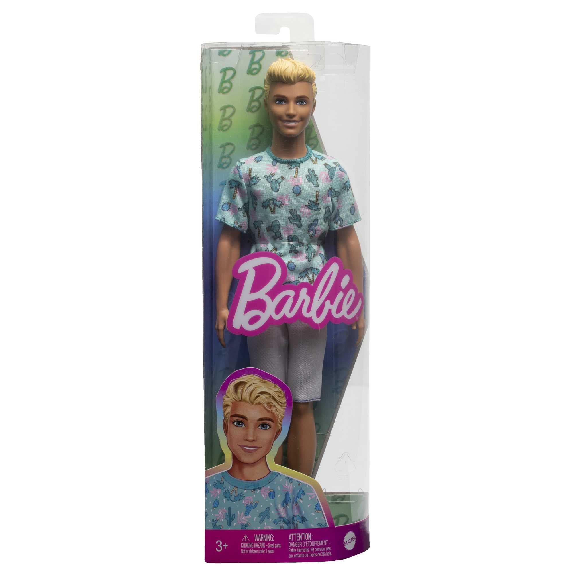 Foto 7 pulgar | Muñeca De Moda Barbie Fashionistas Ken #211 Con Camiseta De Cactus Azul - Venta Internacional.