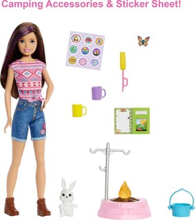 Foto 4 | Muñeca Playset Barbie It Takes Two Skipper Para Acampar Con Accesorios - Venta Internacional.