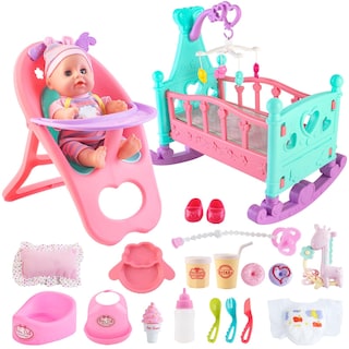 Foto 1 | Set De Muñecas Deao Con Cama Para Cuna, Trona Y Cochecito, 20 Piezas - Venta Internacional.