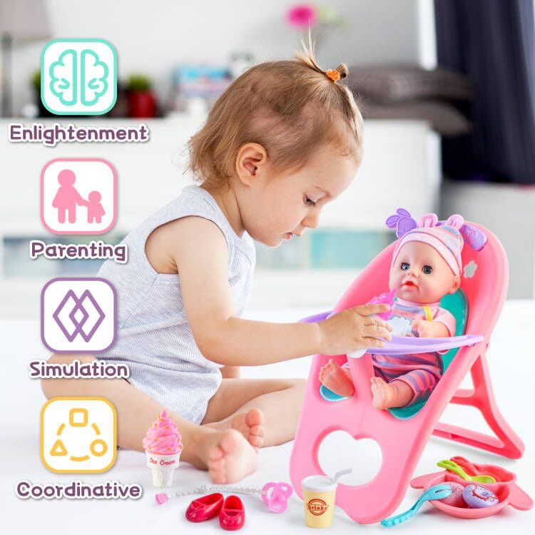 Foto 6 pulgar | Set De Muñecas Deao Con Cama Para Cuna, Trona Y Cochecito, 20 Piezas - Venta Internacional.