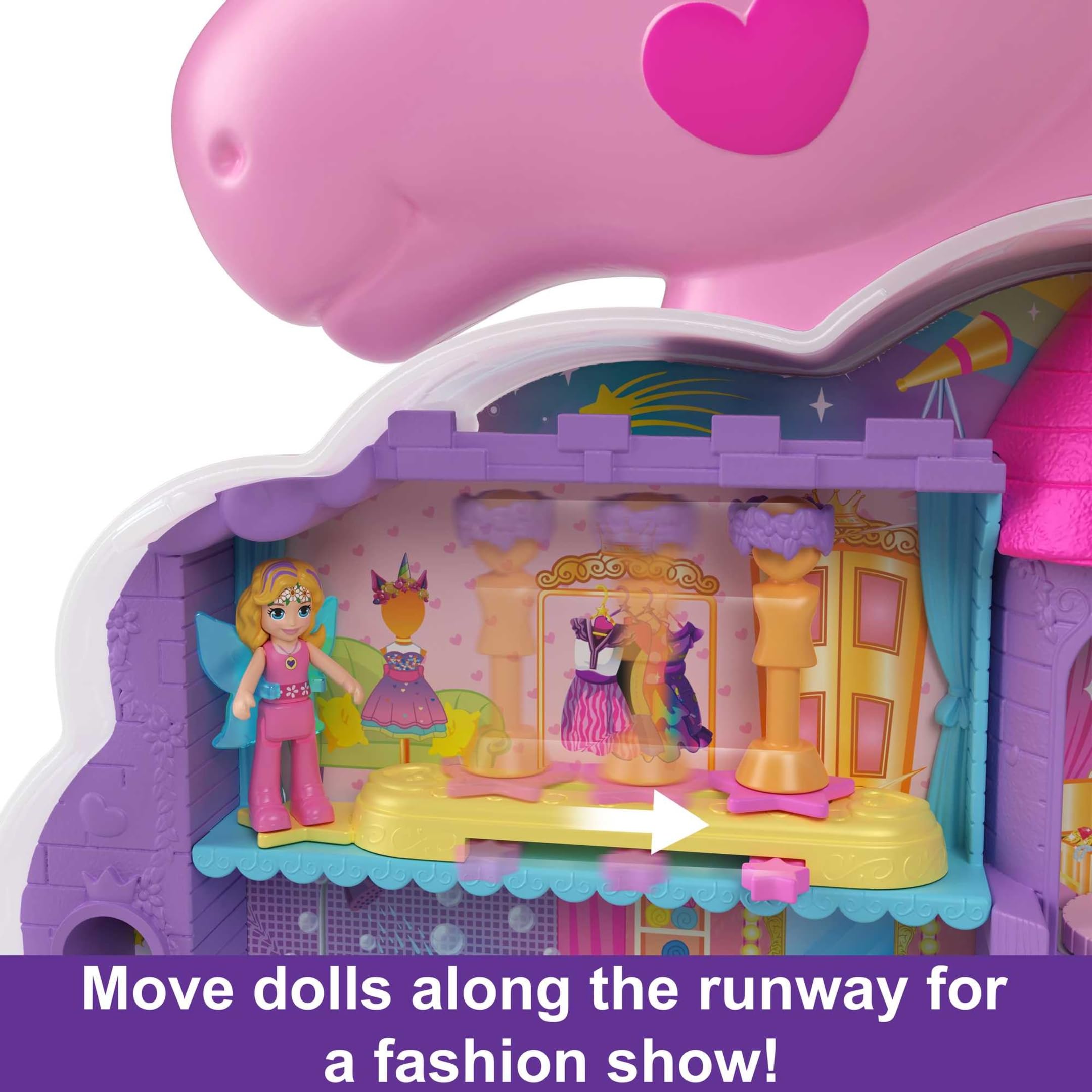 Foto 6 pulgar | Juguete De Viaje Polly Pocket Rainbow Unicorn Con 2 Micromuñecas - Venta Internacional.